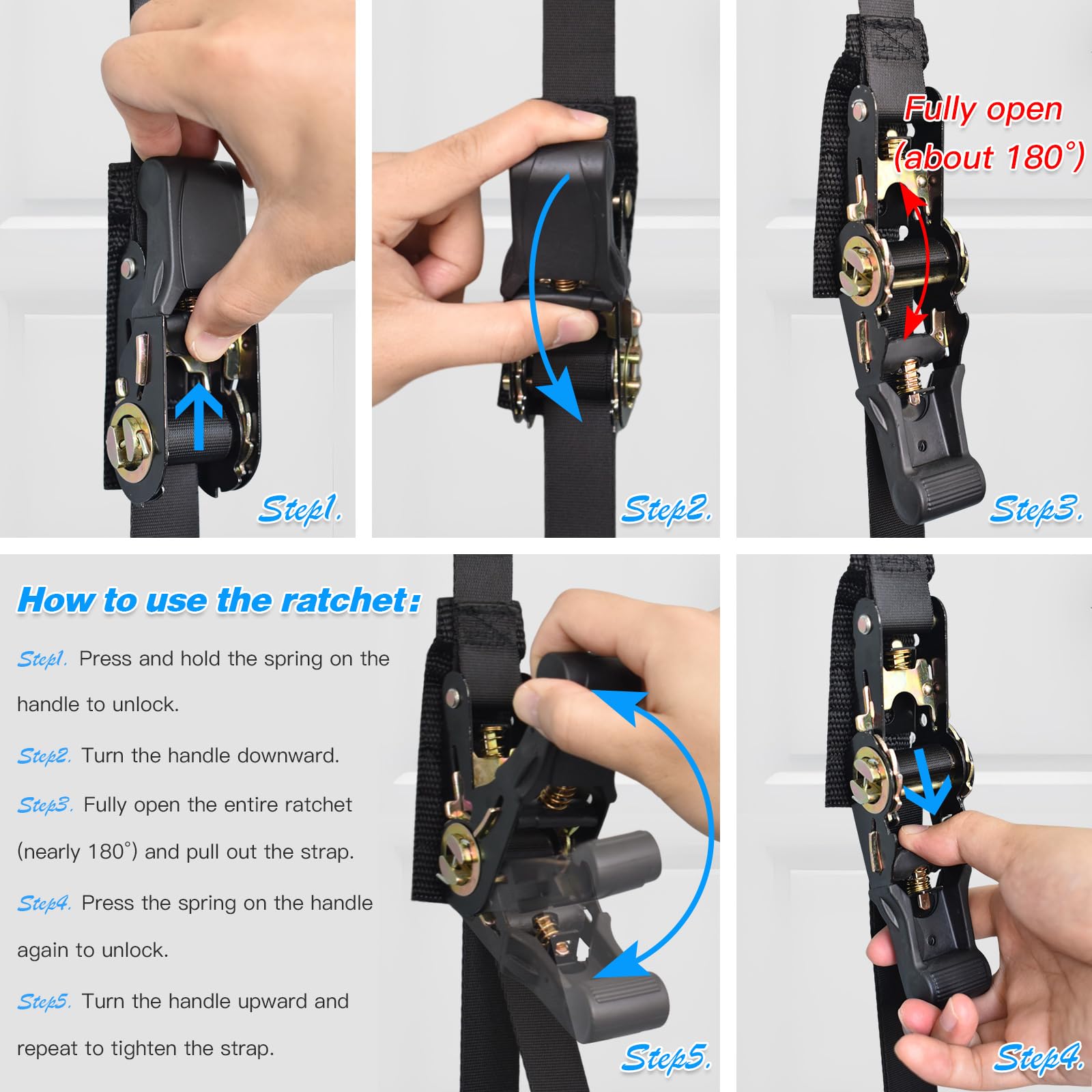 Upgraded Brebebe Resistance Band Door Anchor - 7 Loops & D Rings for Home Gym Workouts, Adjustable Ratchet Strap for Secure Fit - Perfect for Strength Training, Yoga, and Physical Therapy Exercises at Home