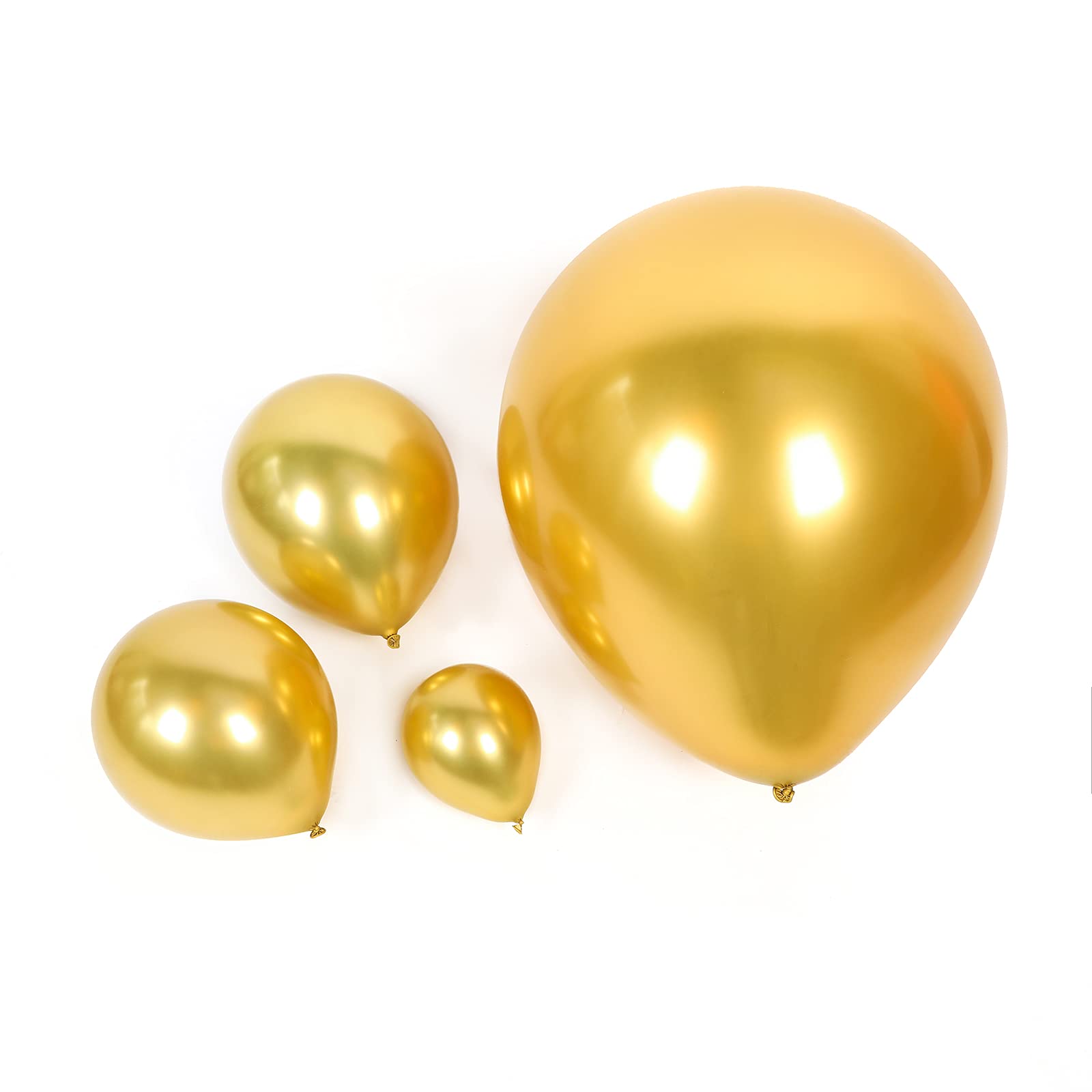 50pcs 12 Inch Chrome Gold Metallic Balloons - Premium Latex Balloons for Birthday, Engagement, Wedding, Baby Shower & Anniversary Party Decorations - Perfect for Indoor & Outdoor Celebrations