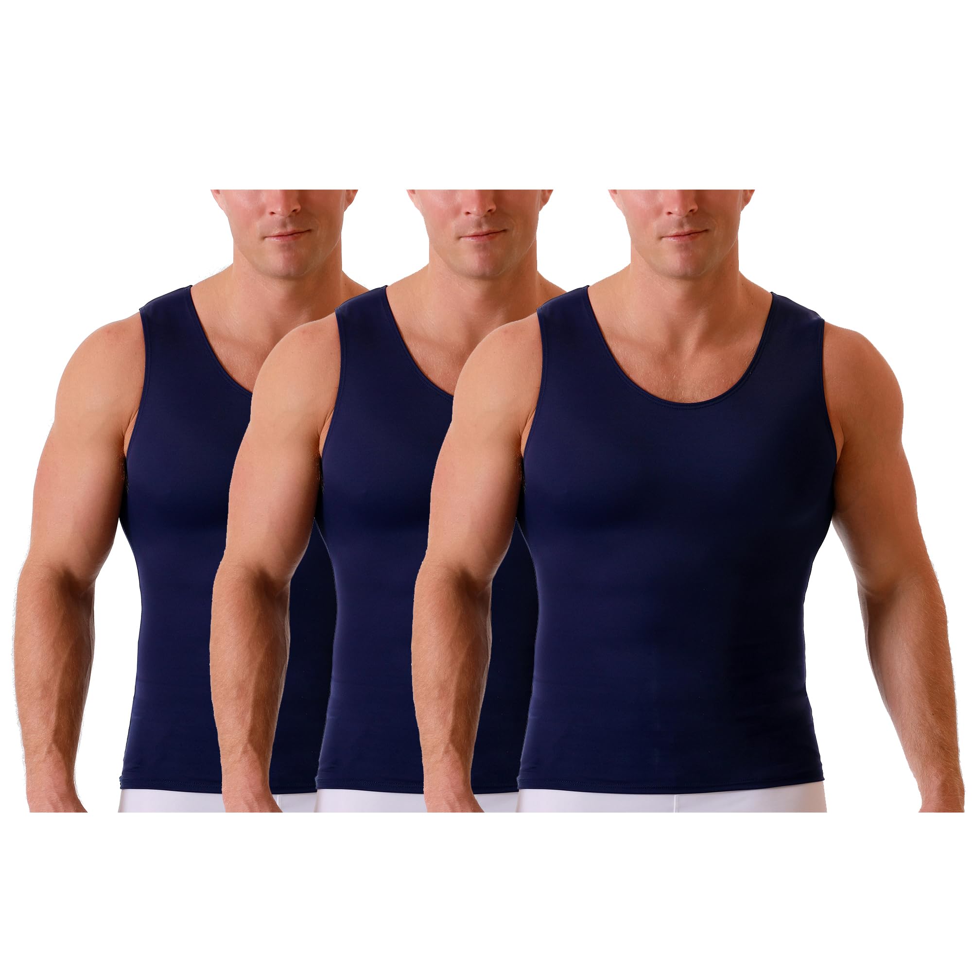 Insta Slim ISPRO Men's Slimming Muscle Tank Top - Shapewear Compression Shirt for Workout & Body Shaping (Made in USA) - Perfect for Gym, Running & Everyday Wear