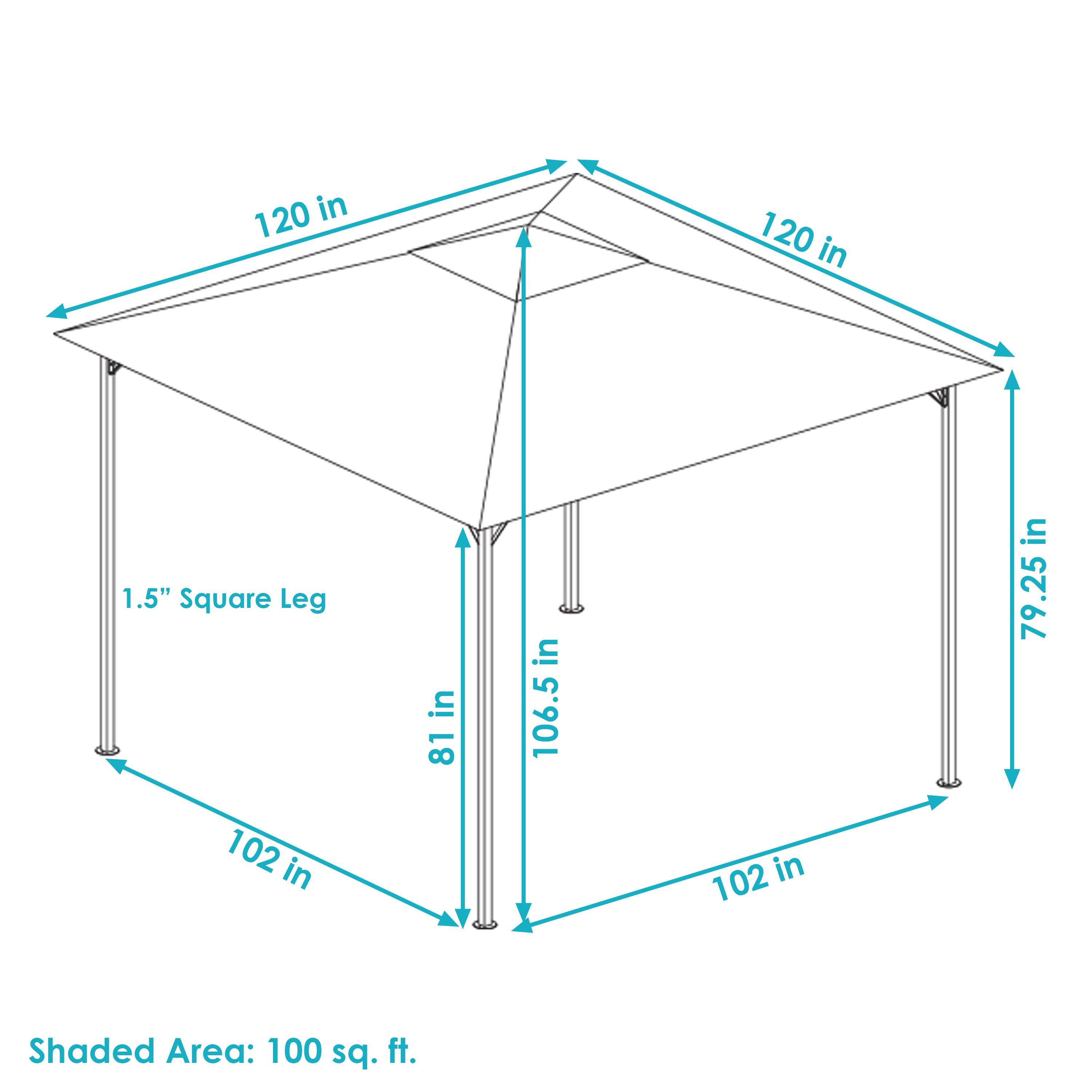 10' x 10' Steel Gazebo with Weather-Resistant Canopy - Outdoor Patio, Garden, Backyard Shade Shelter for Parties & Relaxation