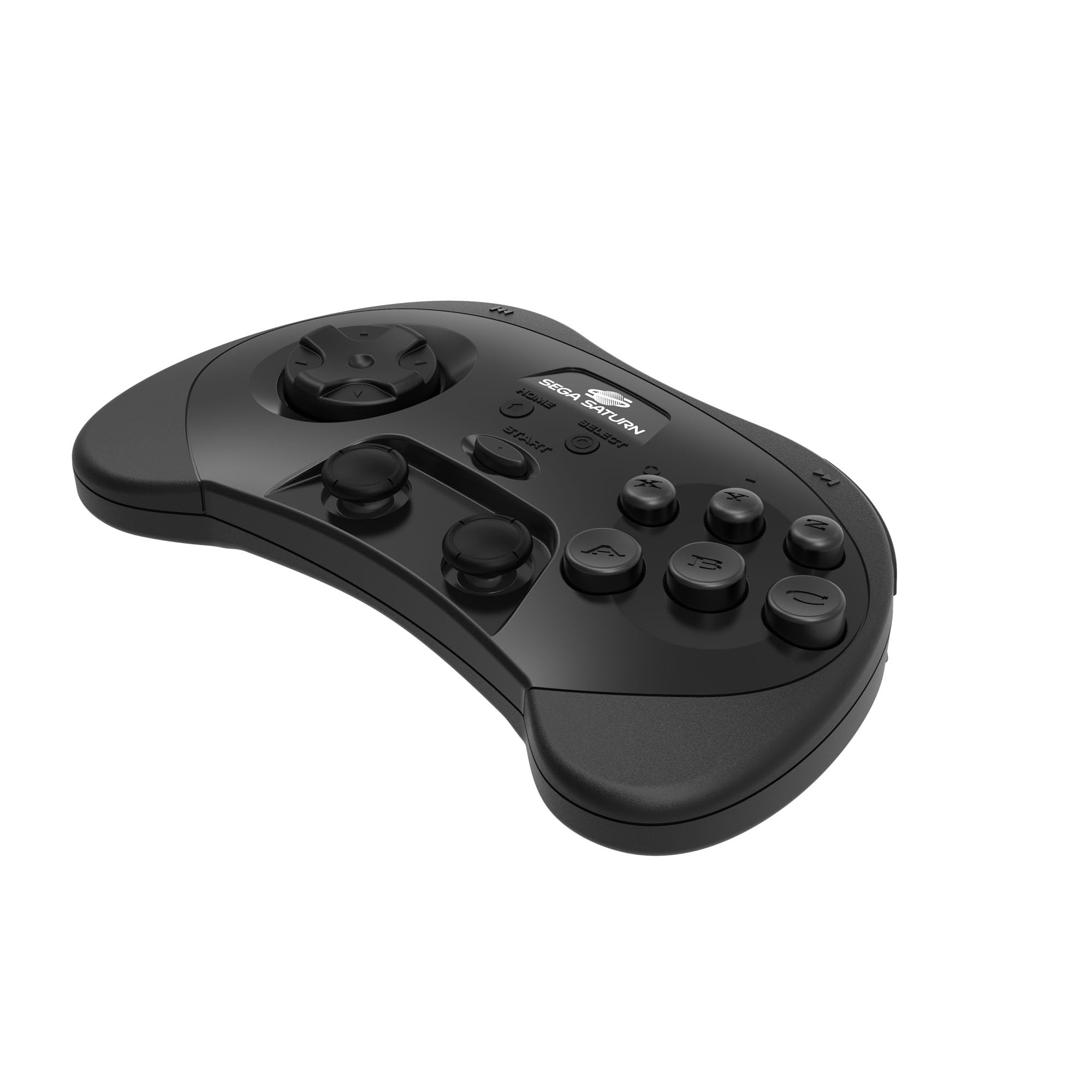 Retro-Bit SEGA Saturn 2.4GHz Wireless Pro Controller - Compatible with Sega Saturn, Genesis Mini, Nintendo Switch, PC & Mac - Dual Receiver Bundle - Black - Perfect for Retro Gaming & Modern Consoles