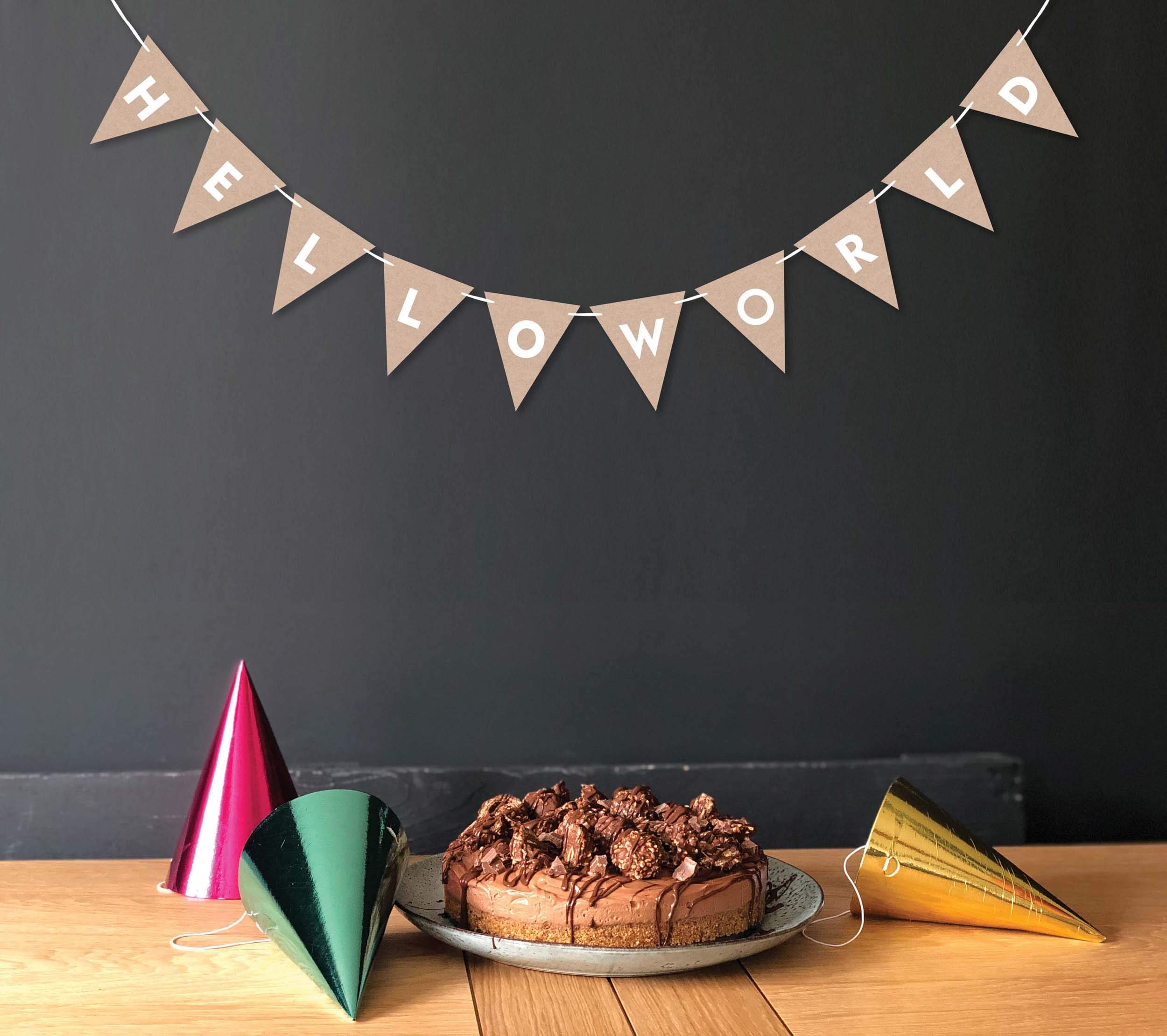 Pre-Assembled Rustic Kraft Bunting Flags - Baby Shower Decorations, Gender Reveal Party Pennant Banner - Perfect for Nursery Decor, Birthday Parties & Wedding Celebrations