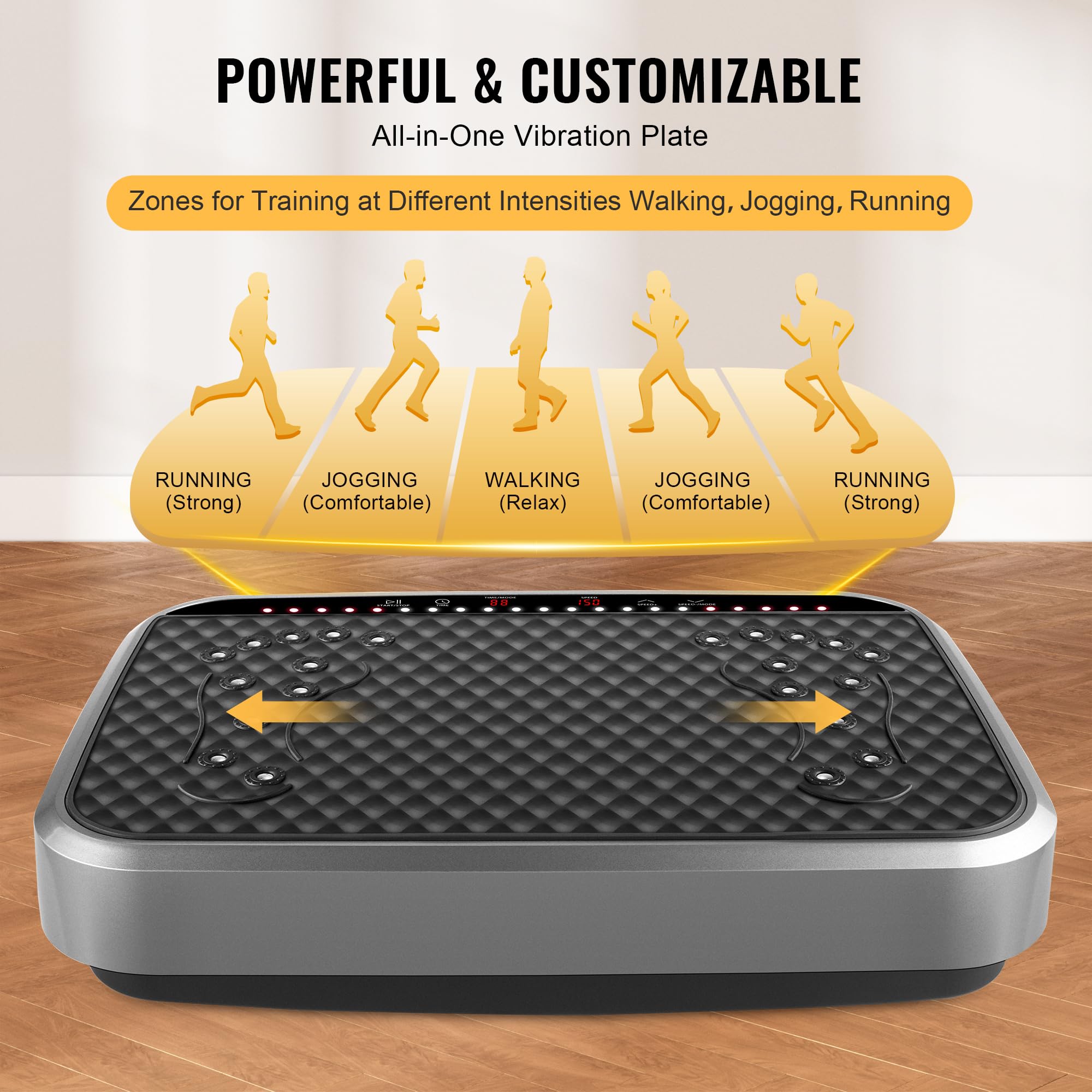 Vibration Plate Exercise Machine for Weight Loss & Body Toning - Whole Body Fitness Platform with Dynamic Workout Lights - Home Gym Equipment for Women & Men - Ideal for Lymphatic Drainage, Muscle Recovery & Home Workouts
