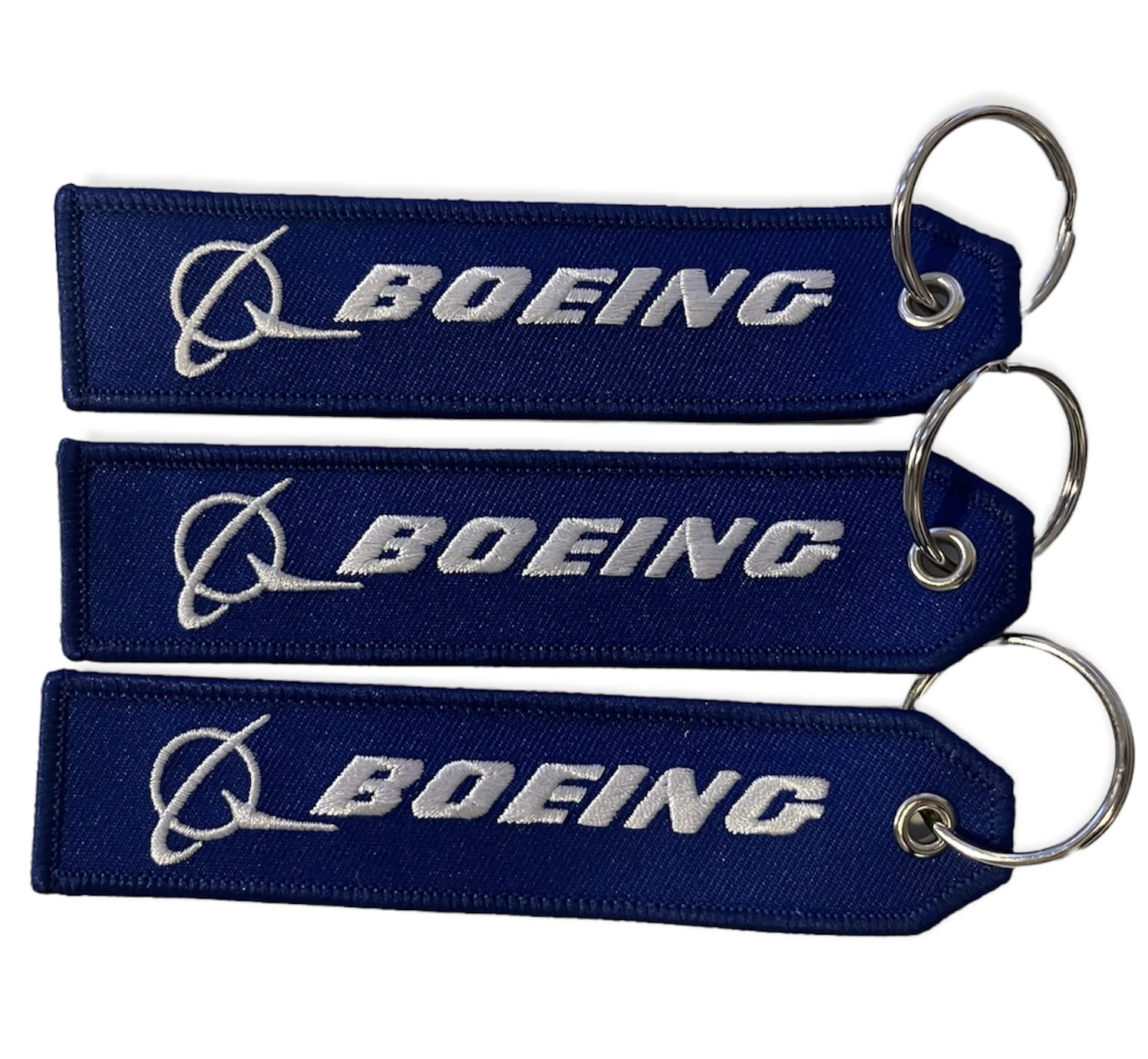 Boeing Airplane Keychain & Luggage Tag Set - 3 Pack with Airline Logo in Blue | Perfect for Travel Enthusiasts & Aviation Lovers