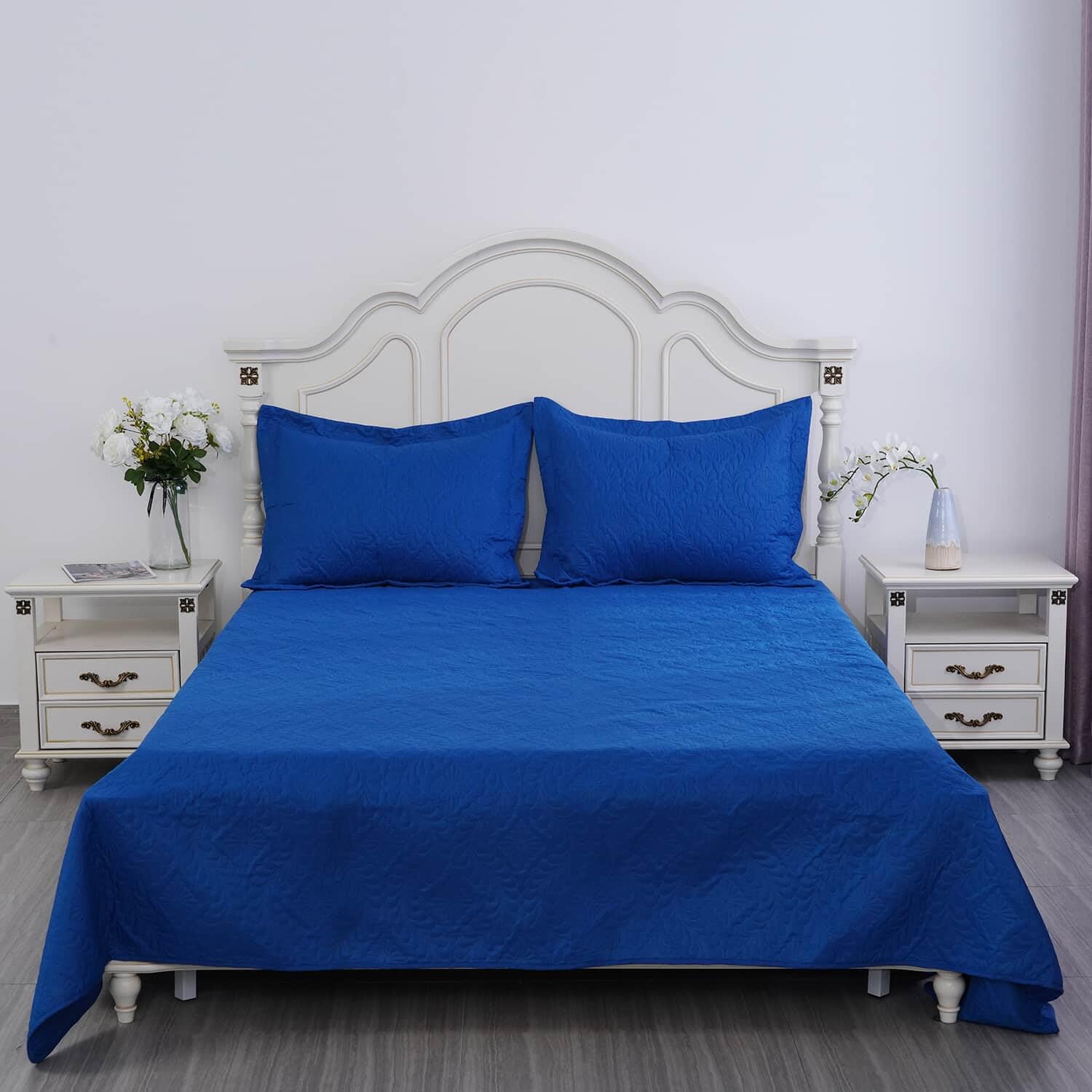 Shop LC HOMESMART Nobility Pinsonic Quilt Set - Blue 2-Piece Shams, Wrinkle-Free Bedding, Luxury Comfort for All Seasons | Perfect Birthday Gift, Housewarming Present & Bedroom Decor Upgrade