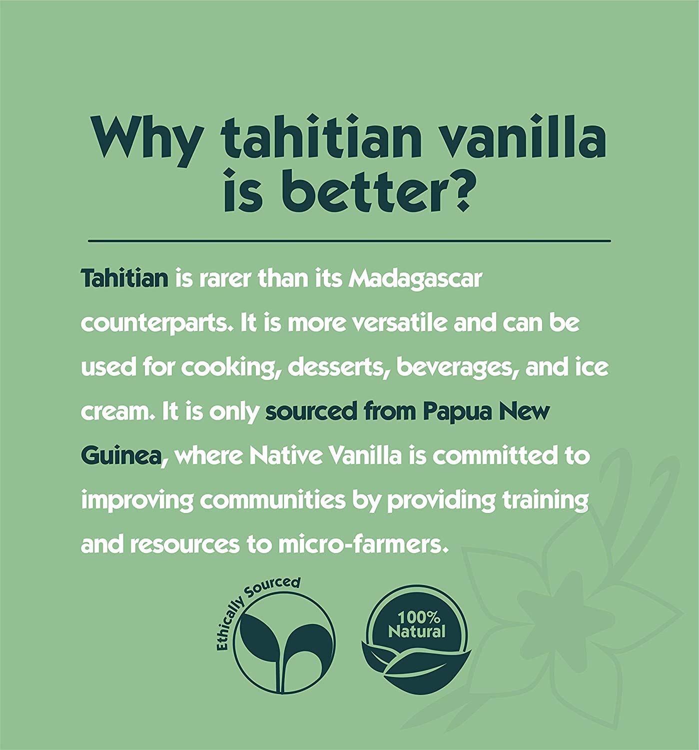 Premium 100% Pure Tahitian Vanilla Bean Powder - 1 lb Raw Unsweetened Ground Vanilla for Baking, Coffee, Desserts | Organic Natural Flavor Enhancer for Smoothies, Ice Cream & Homemade Recipes | No Fillers or Additives | Native Vanilla