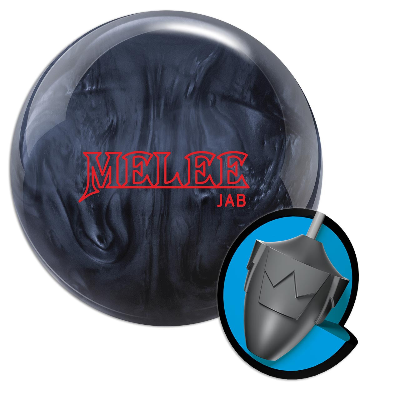 Brunswick Melee Jab Carbon Bowling Ball - High Performance Reactive Resin for Strikes & Spares | Perfect for League Play & Tournament Competitions