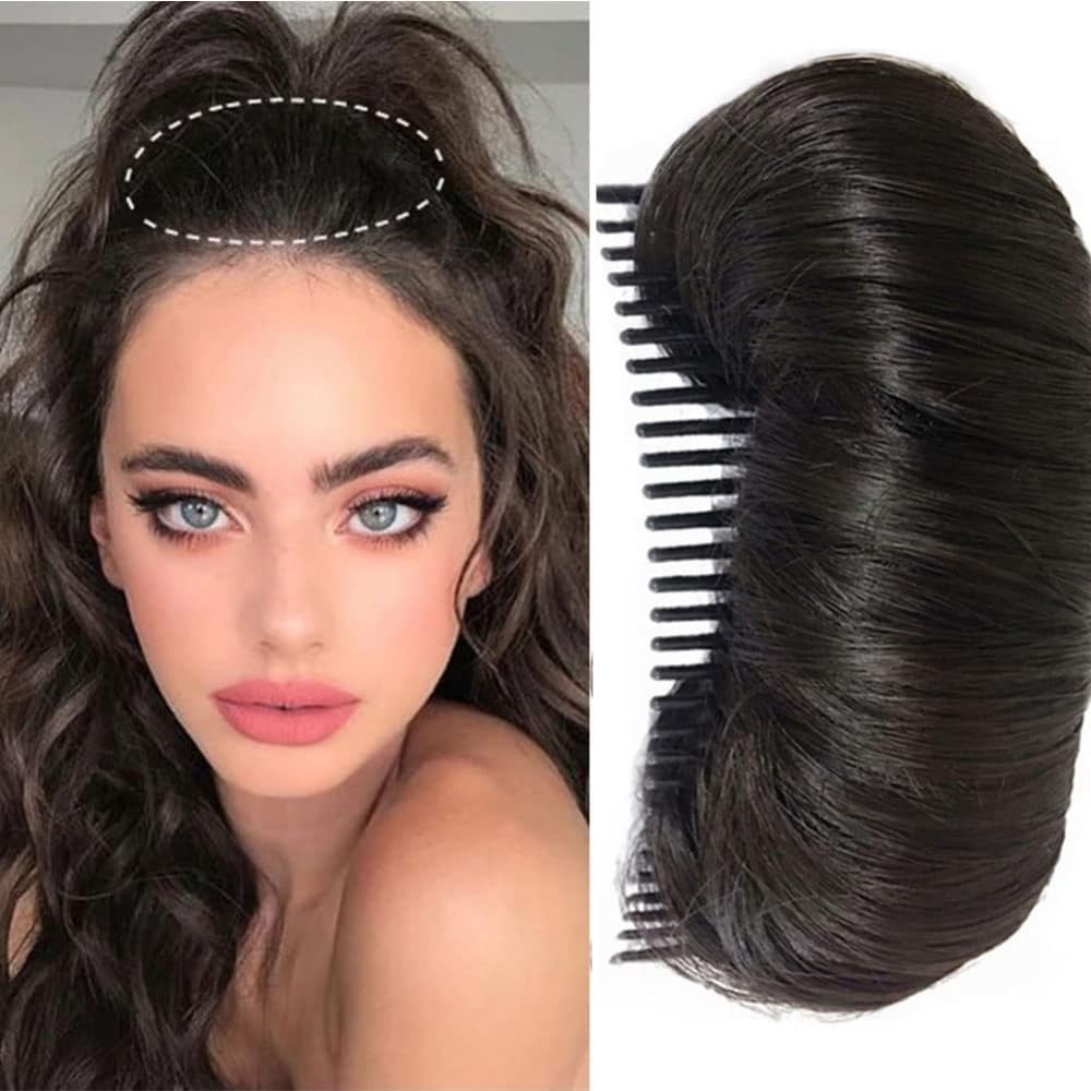 Bump It Up Hair Bun Clip - Invisible False Hair Base Set with Sponge Styling Insert & Comb | DIY Voluminous Hairstyle Accessories for Women & Girls | Perfect for Weddings, Parties & Everyday Styling