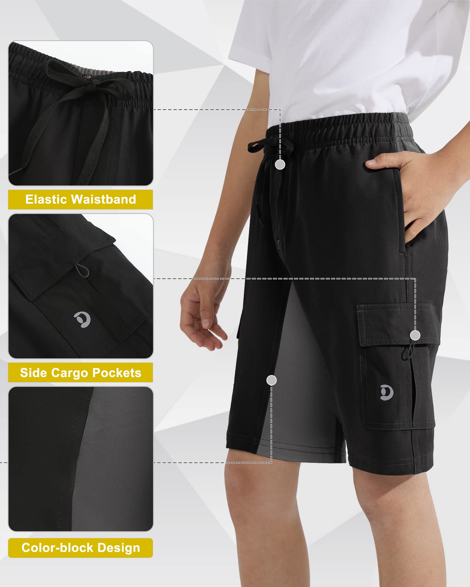 **Boys' Padded Bike Shorts - Youth Mountain Biking Cargo Shorts with Comfortable Padding & Loose Fit - Perfect for Cycling, Hiking & Outdoor Adventures**