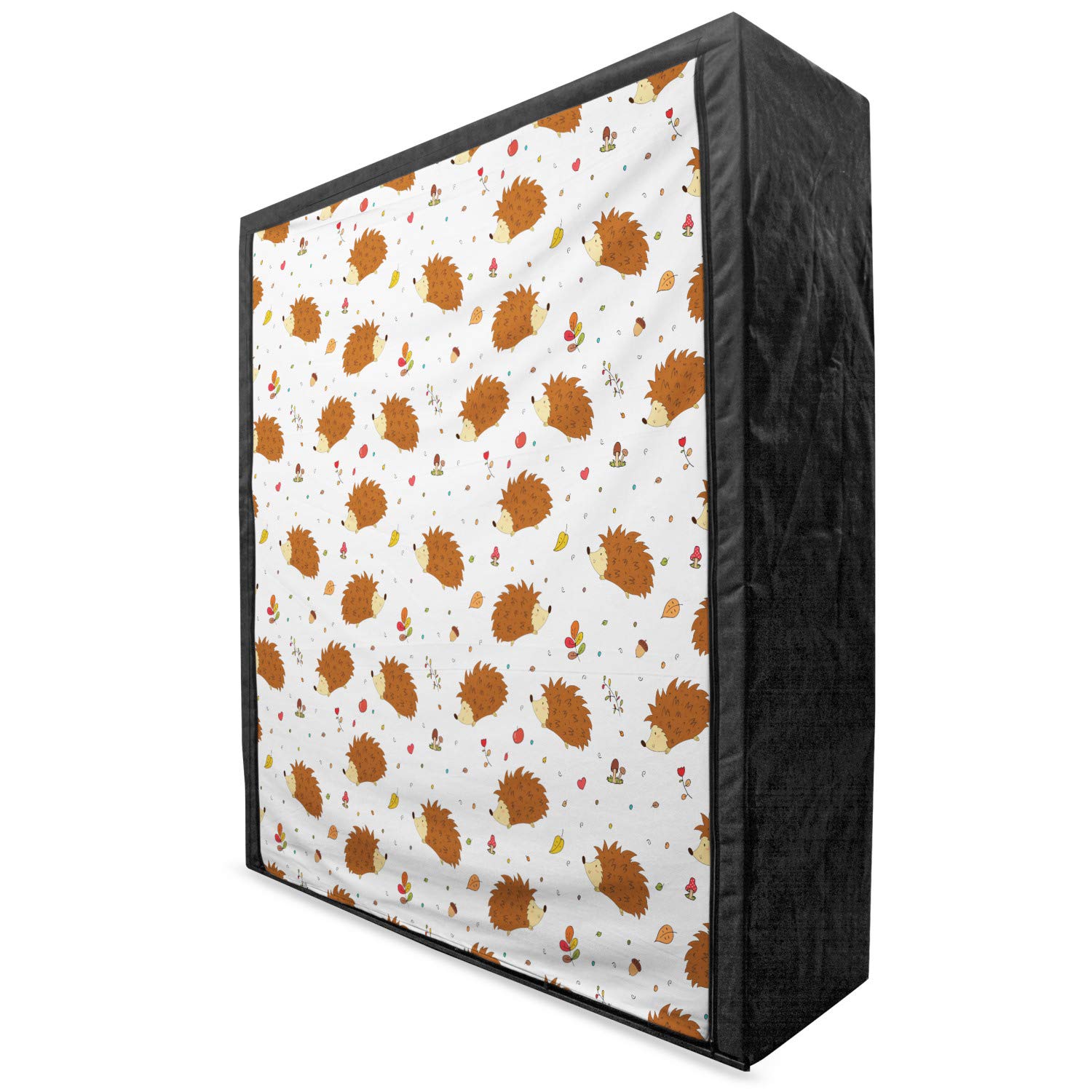 Ambesonne Hedgehog Portable Fabric Wardrobe - Nature Themed Clothing Organizer with Shelves (59 Inches, Multicolor) - Perfect for Bedroom, Closet, Dorm & Small Space Storage