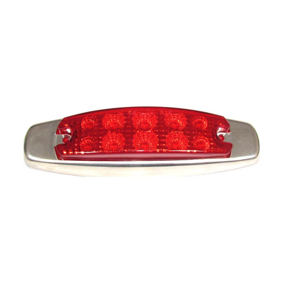 6.4 Inch Fish Shape Red LED Marker Light - 10 Super Bright LEDs - 24V Waterproof Clearance Light for Trucks, Boats & Trailers - Perfect for Nighttime Visibility & Safety