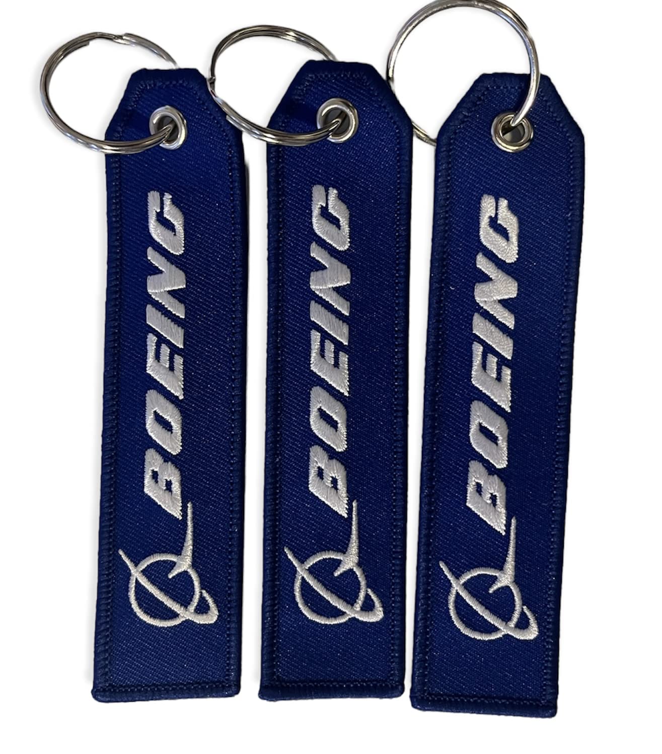 Boeing Airplane Keychain & Luggage Tag Set - 3 Pack with Airline Logo in Blue | Perfect for Travel Enthusiasts & Aviation Lovers