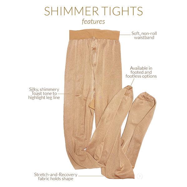Eurotard Adult Footed Shimmer Tights - Shiny Dance Tights for Ballet, Yoga & Performance - Comfortable Stretchable Leggings for Women & Men