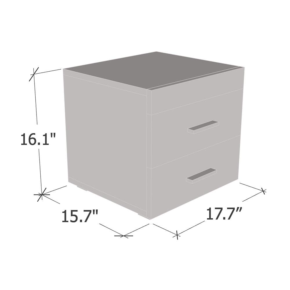 Modern Walnut Nightstand with 2 Storage Drawers - Compact Bedside Table for Bedroom - Matte Finish Wooden End Table | Space-Saving Bedroom Furniture for Small Spaces, Apartment Living & Guest Rooms