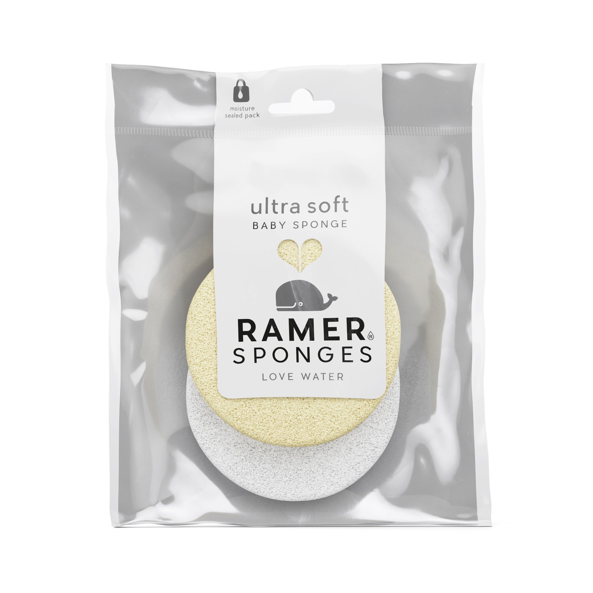 Ultra Soft Baby Sponge for Bath Time - Pale Yellow & White | Gentle Newborn & Toddler Wash | Hypoallergenic & Skin-Friendly