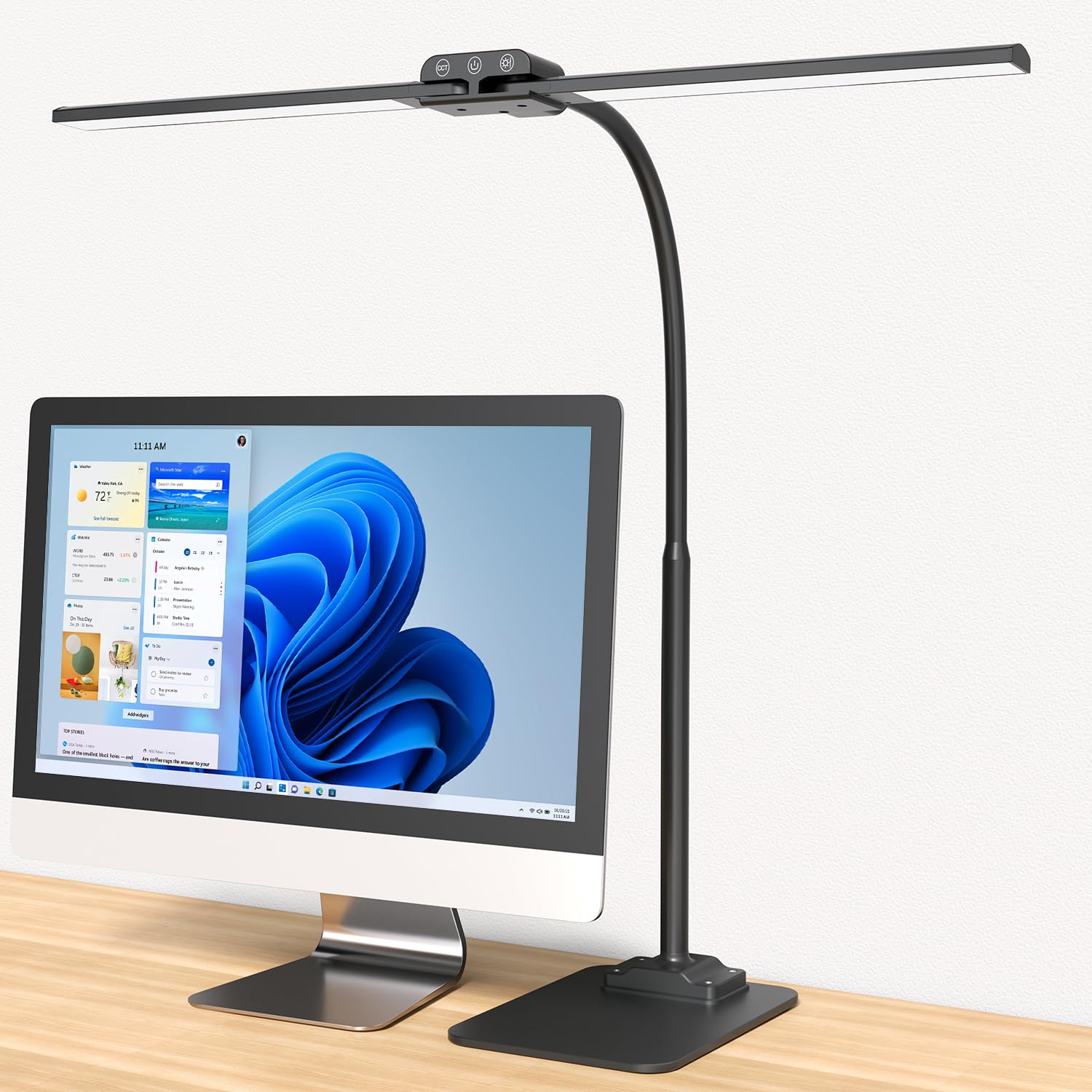 KableRika Dual LED Desk Lamp - Adjustable Brightness Eye-Caring Light for Home Office, Reading & Computer Work - Dimmable Task Lighting with Sturdy Base - Perfect for Studying, Drafting & Nighttime Workspaces