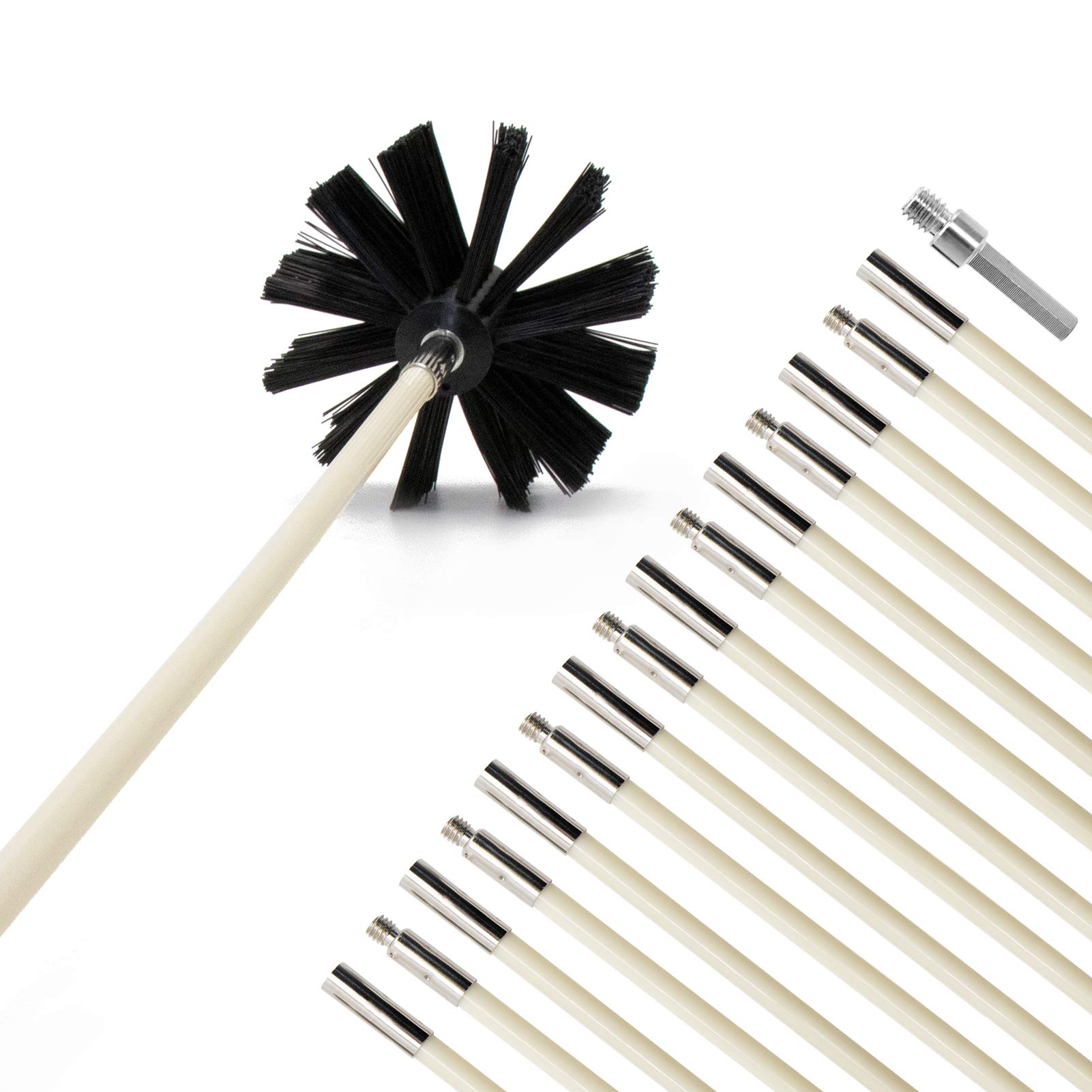 Dryer Vent Cleaner Kit - 20ft Lint Remover with Brush for Duct Cleaning (Drill Compatible) - Home Maintenance