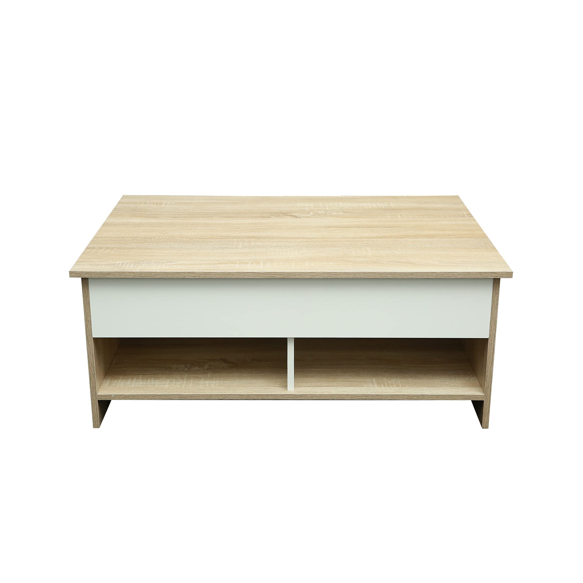 Lift Top Coffee Table with Hidden Storage & 2 Open Shelves - Modern Living Room, Reception & Office Furniture for Small Spaces | Perfect for Storage, Decor & Multi-Functional Use
