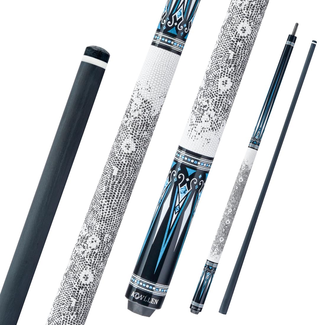 KONLLEN 58-inch Professional Carbon Fiber Pool Cue Stick - Low Deflection Billiard Cue with 12.5mm Tip for Adults | Full Carbon Technology, Pro Taper & Ultra-Smooth Finish | Perfect for Competitive Play, Home Game Rooms & Pool Halls