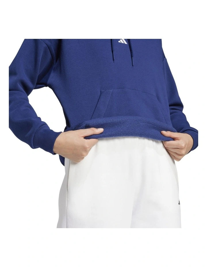 Adidas Women's Feelcozy Fleece Hoodie - Dark Blue | Cozy & Warm Pullover for Casual Wear, Workouts & Outdoor Activities