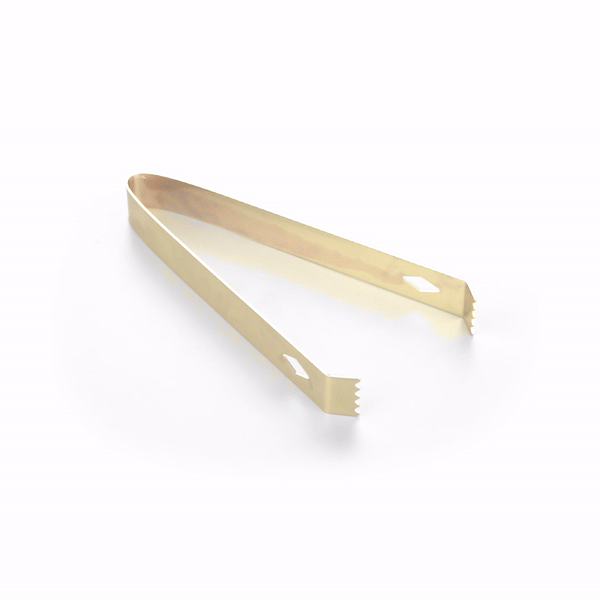 Premium Gold Plated Stainless Steel Ice Tongs - 6.25