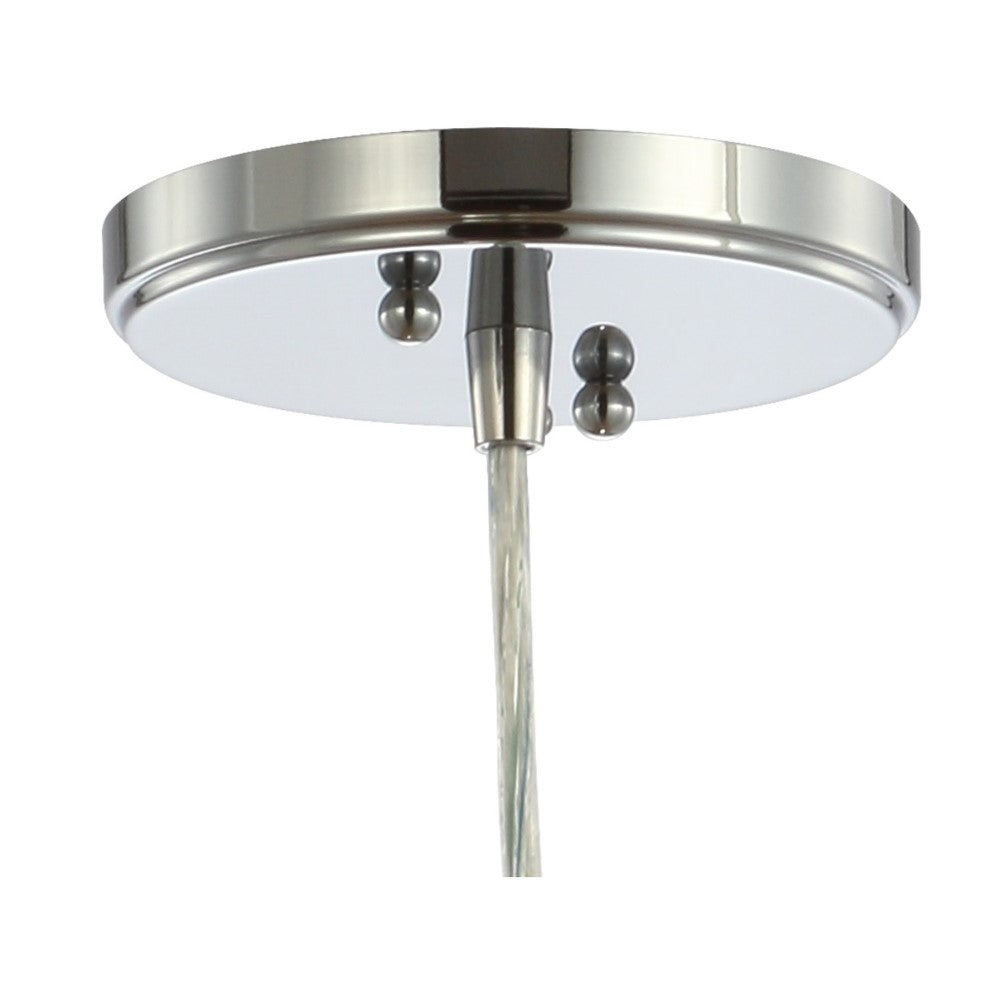 Cleo 5.5 Adjustable Metal & Glass LED Pendant Light - Modern Hanging Fixture for Kitchen Island, Dining Room, or Living Room Lighting