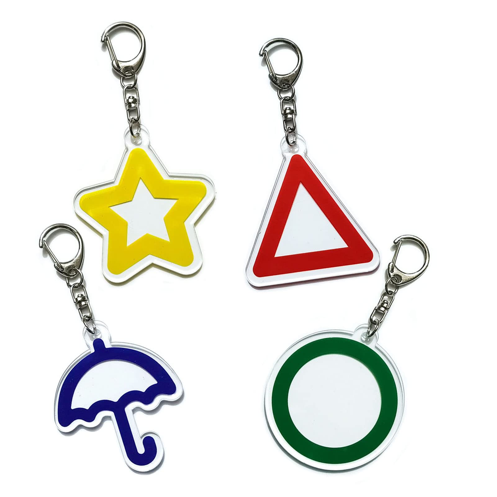 4pcs Cute Anime Cosplay Acrylic Keychains - Durable Key Rings for Women & Men, Perfect for Movie Fans, Birthday & Christmas Gifts - Great for Backpacks, Purses & Gift Exchanges