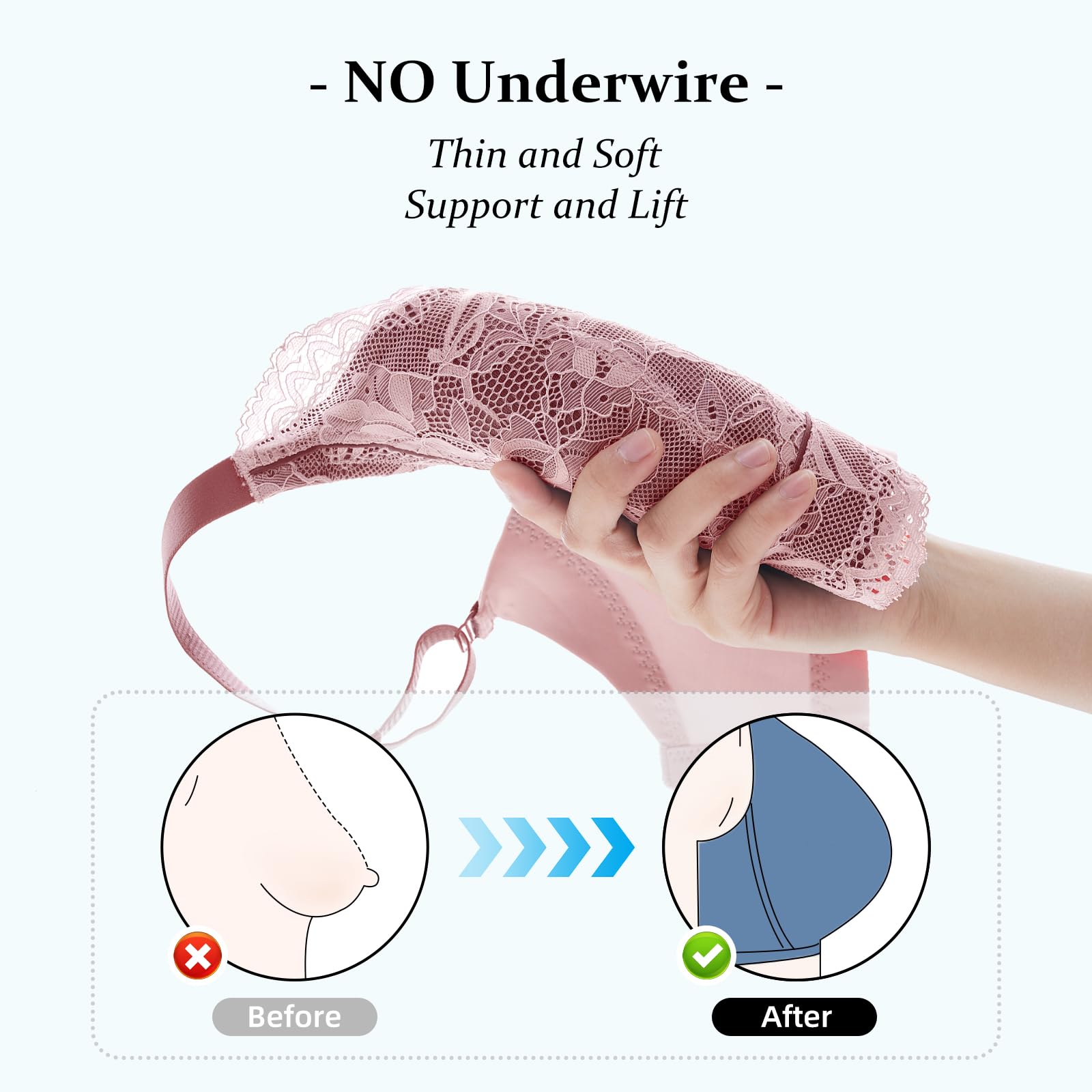 Baetty Wireless Bras for Women - No Underwire Unpadded Full Coverage Comfort Bra 4548 | Perfect for Yoga, Sleeping & Everyday Wear