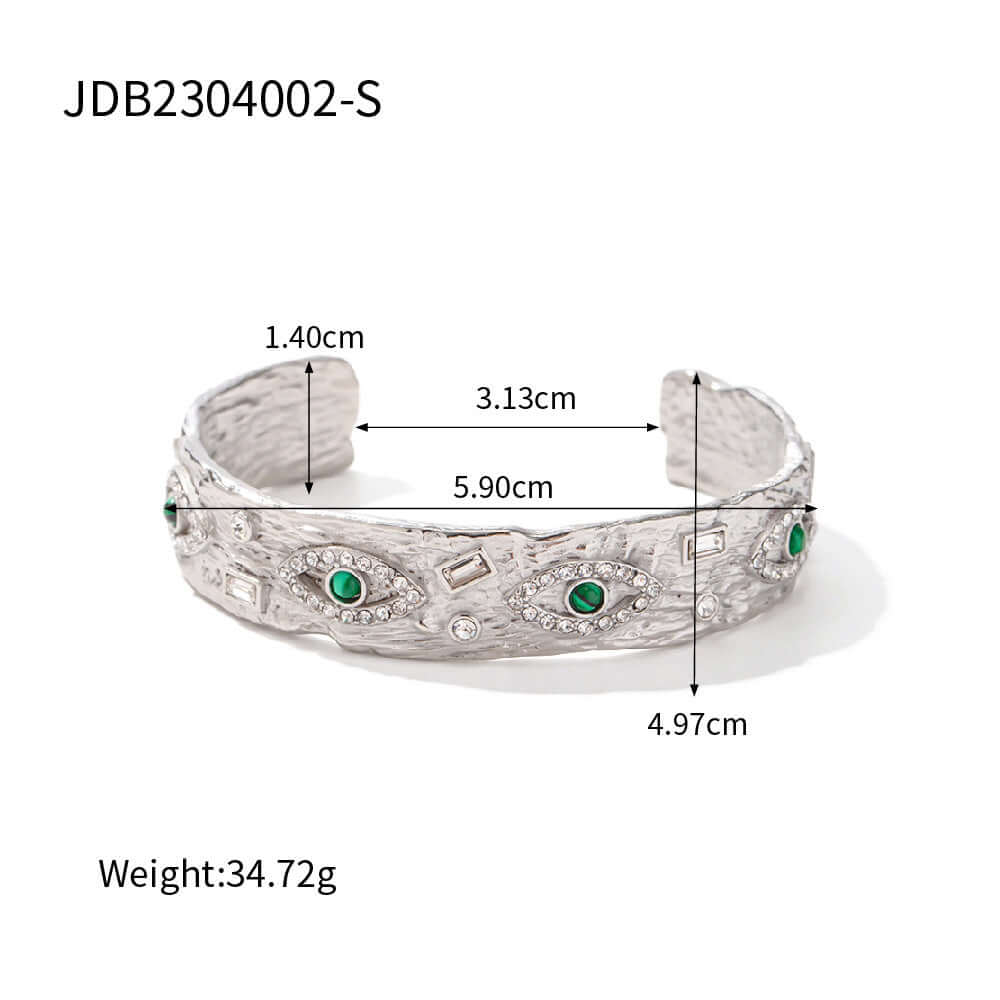 18K Gold Evil Eye Bangle Bracelet for Women - Protection Jewelry, Adjustable Lucky Charm Bracelet | JDB002 | Perfect for Gifts, Everyday Wear & Spiritual Protection