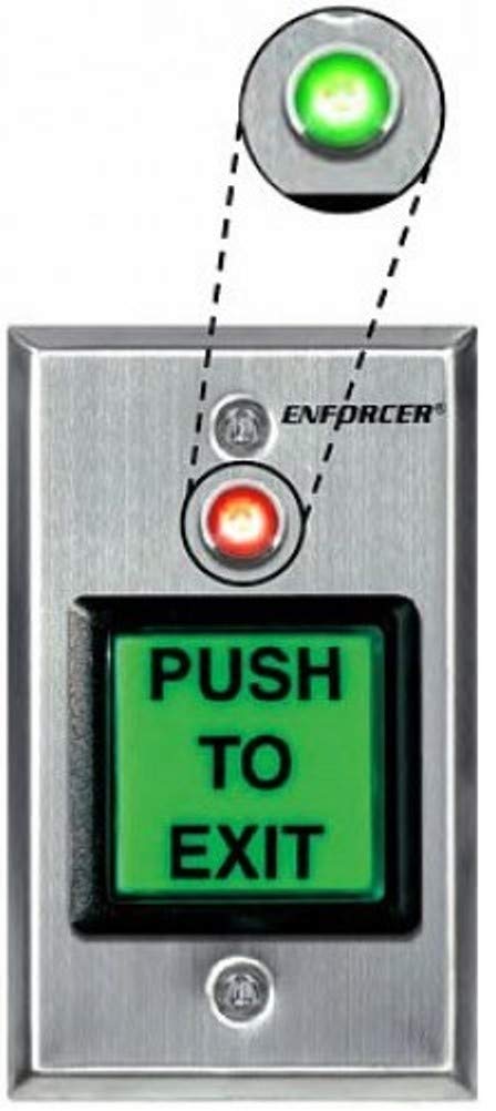Seco-Larm Enforcer Push-to-Exit Plate with Timer & LED Illumination - Heavy Duty Security Access Control (SD-7623-GSTQ) - Perfect for Commercial Buildings, Offices & Emergency Exits
