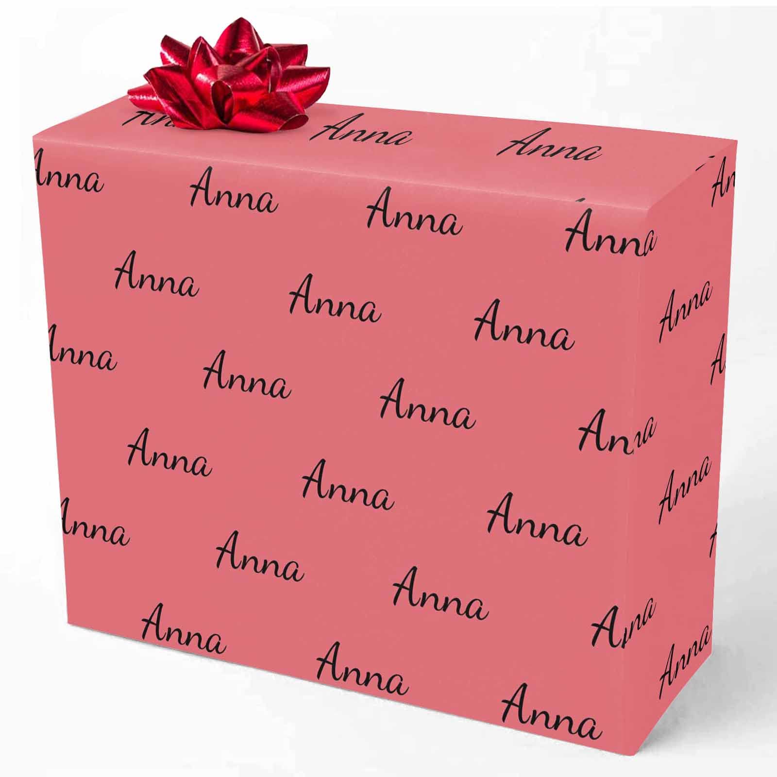 MyPupSocks Personalized Name Gift Wrapping Paper - Custom Dark Pink Logo Wrapping Paper Roll (58x23 inches) for Birthdays, Christmas, Anniversaries | Fun Present Wrap for Kids, Boys & Girls | Perfect for Party Favors, Holiday Gifts & Special Occasions