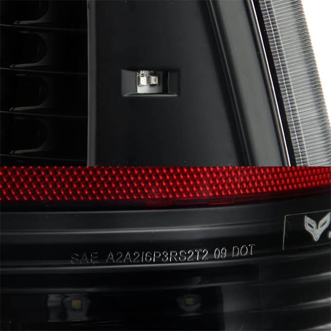 AKKON LED Taillights Set with 3rd Brake Lamp for 2009-2018 Dodge Ram 1500 & 2010-2018 Ram 2500/3500 - Black C Strip Design | Upgrade Your Truck's Rear Lighting for Better Visibility and Style