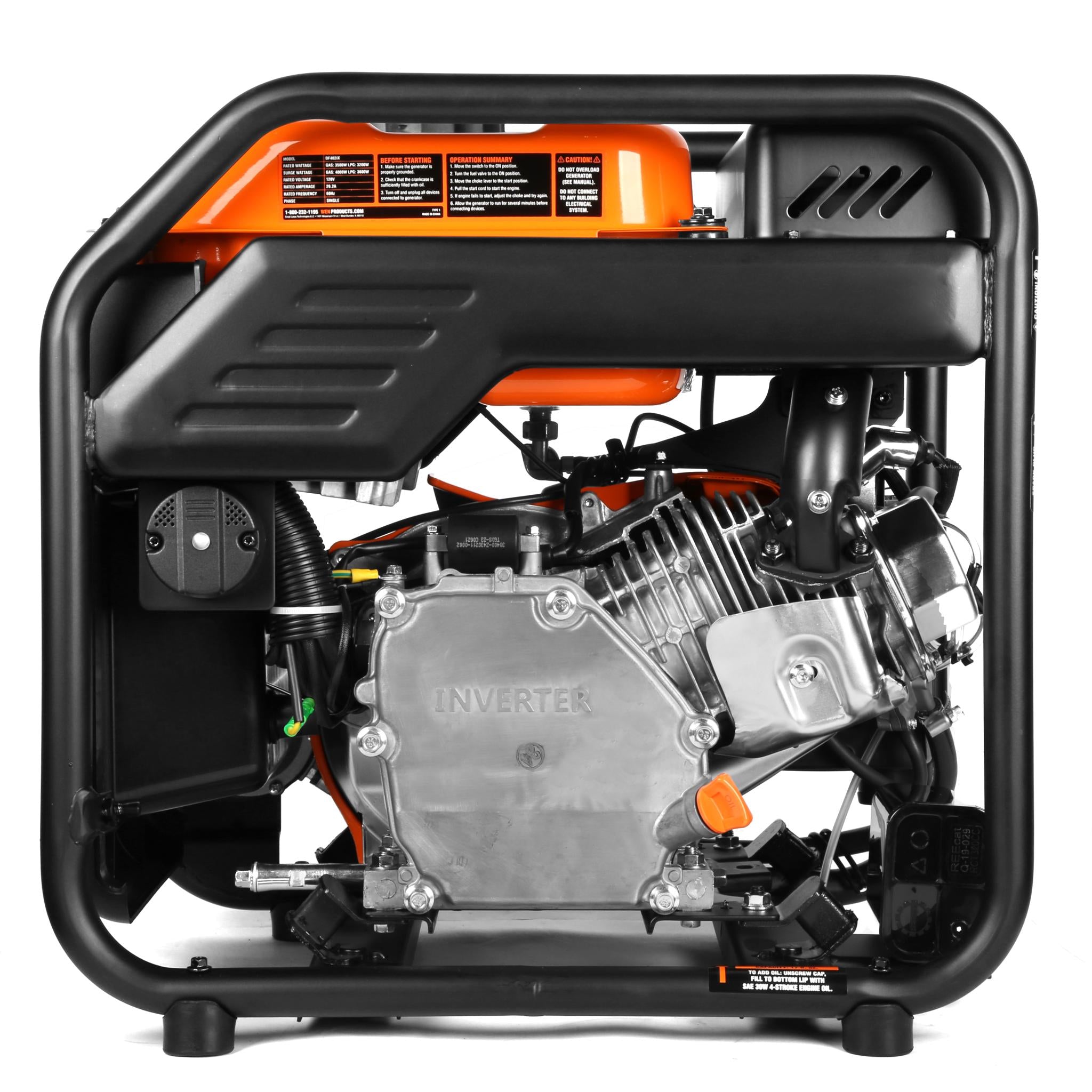 WEN DF402iX 4000W Dual Fuel Inverter Generator with CO Shutdown - RV Ready Portable Power for Camping, Emergencies & Outdoor Activities