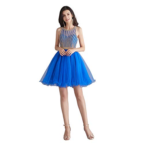 Leyidress Luxury Chain Bead Cocktail Dress - Short Mini Party Dress for Women, Elegant Evening Gala & Nightclub Outfit, Perfect for Cocktail Parties, Prom, Date Night and Special Occasions