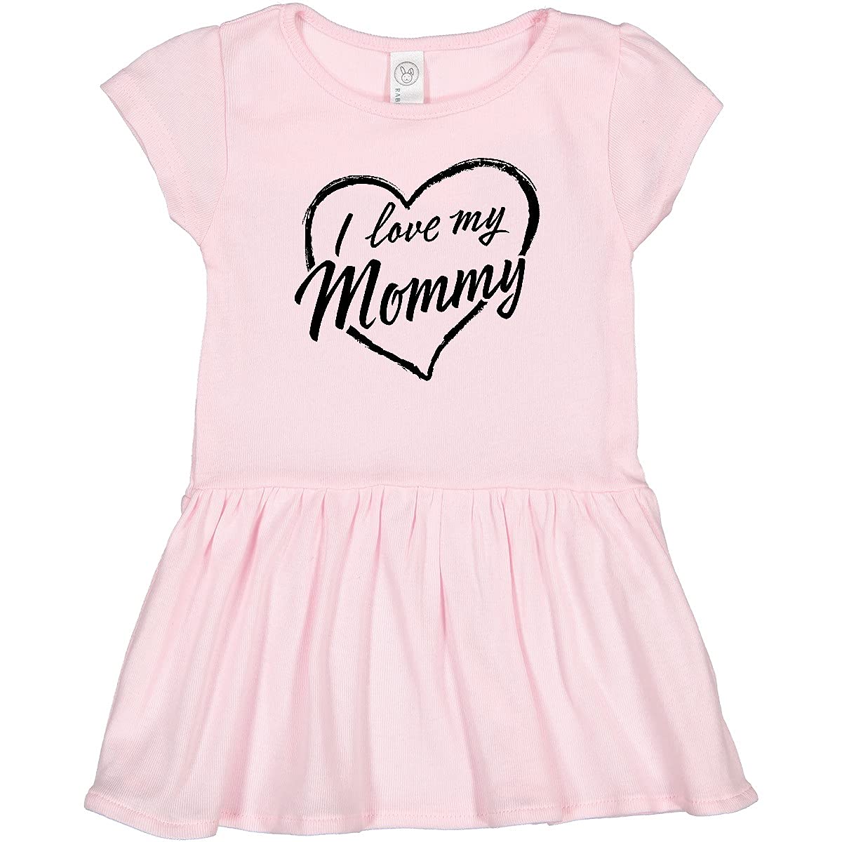 Inktastic I Love My Mommy Black Chalk Heart Toddler Dress - Cute Baby Girl Outfit for Mother's Day, Family Photos & Special Occasions