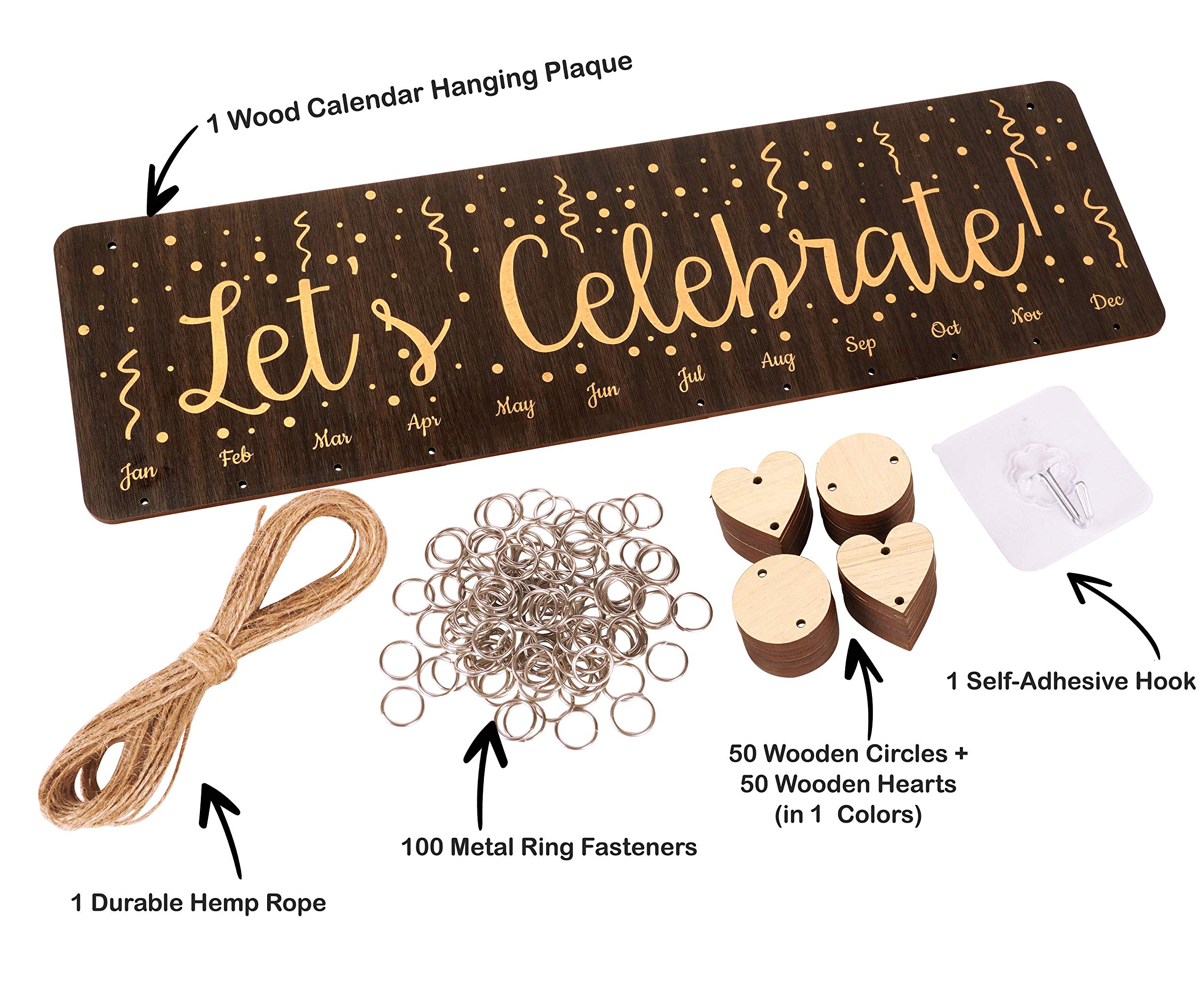 Wooden Birthday Calendar - DIY Hanging Plaque for Farmhouse Decor | Perfect Gift for Grandparents & Family Events