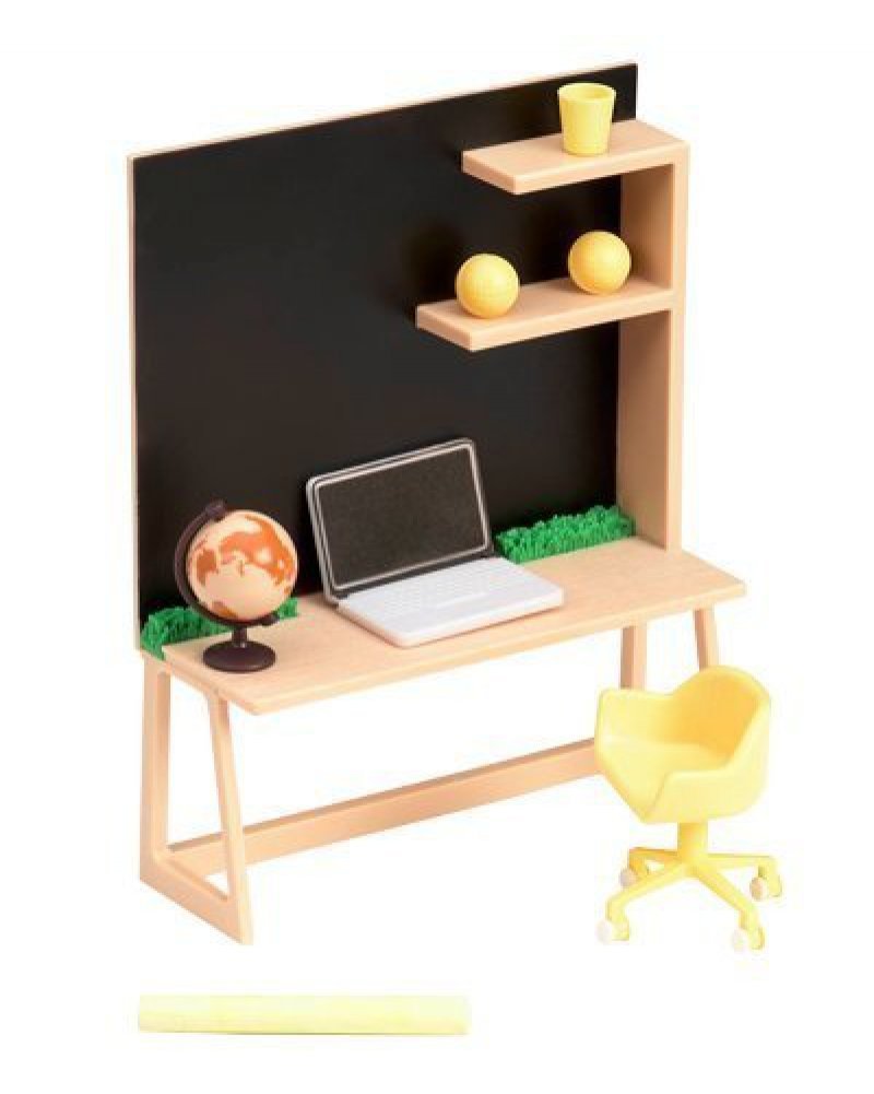Lori Home Workspace Set for Loft - Miniature Dollhouse Furniture with Desk, Chair & Accessories - Perfect for Dollhouse Decor, DIY Crafts & Collectors