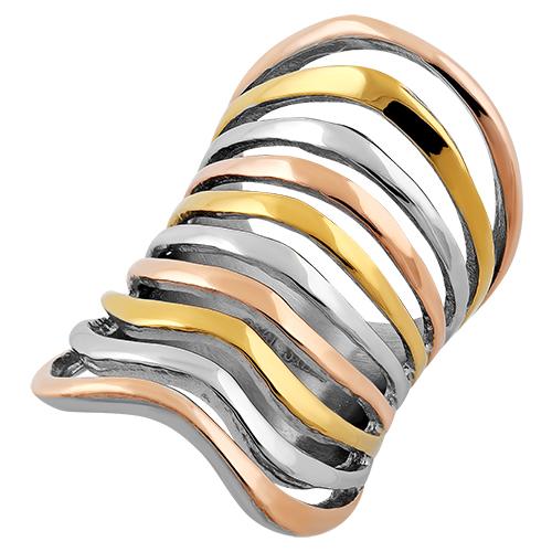 Trendy Stainless Steel Wave Ring for Women - Multi Color Stackable Boho Jewelry - Perfect for Everyday Wear, Beach Outfits & Layering