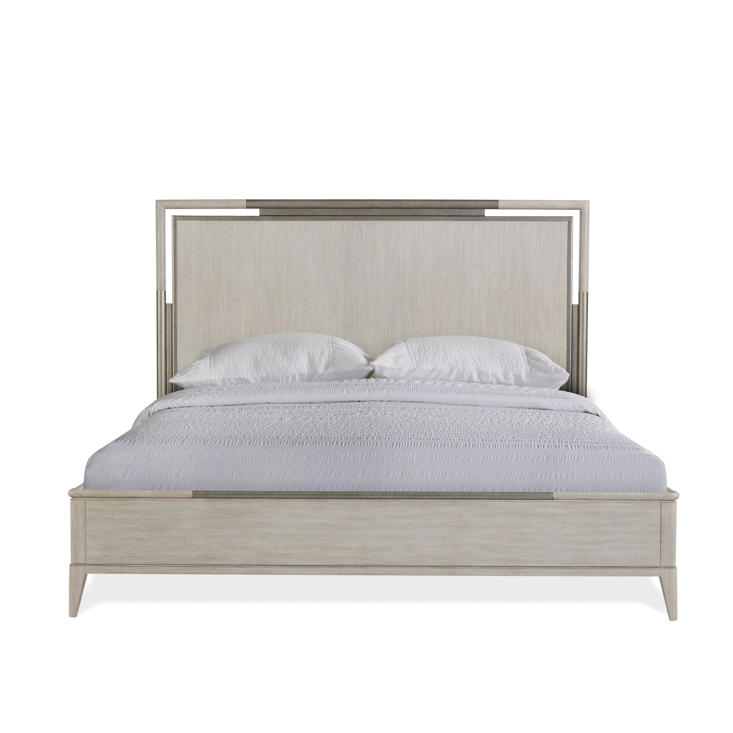 Mantalia Solid Wood Panel Bed with Metal Frame - Queen Size Champagne Finish - Elegant Bedroom Furniture for Master Bedroom, Guest Room, or Apartment