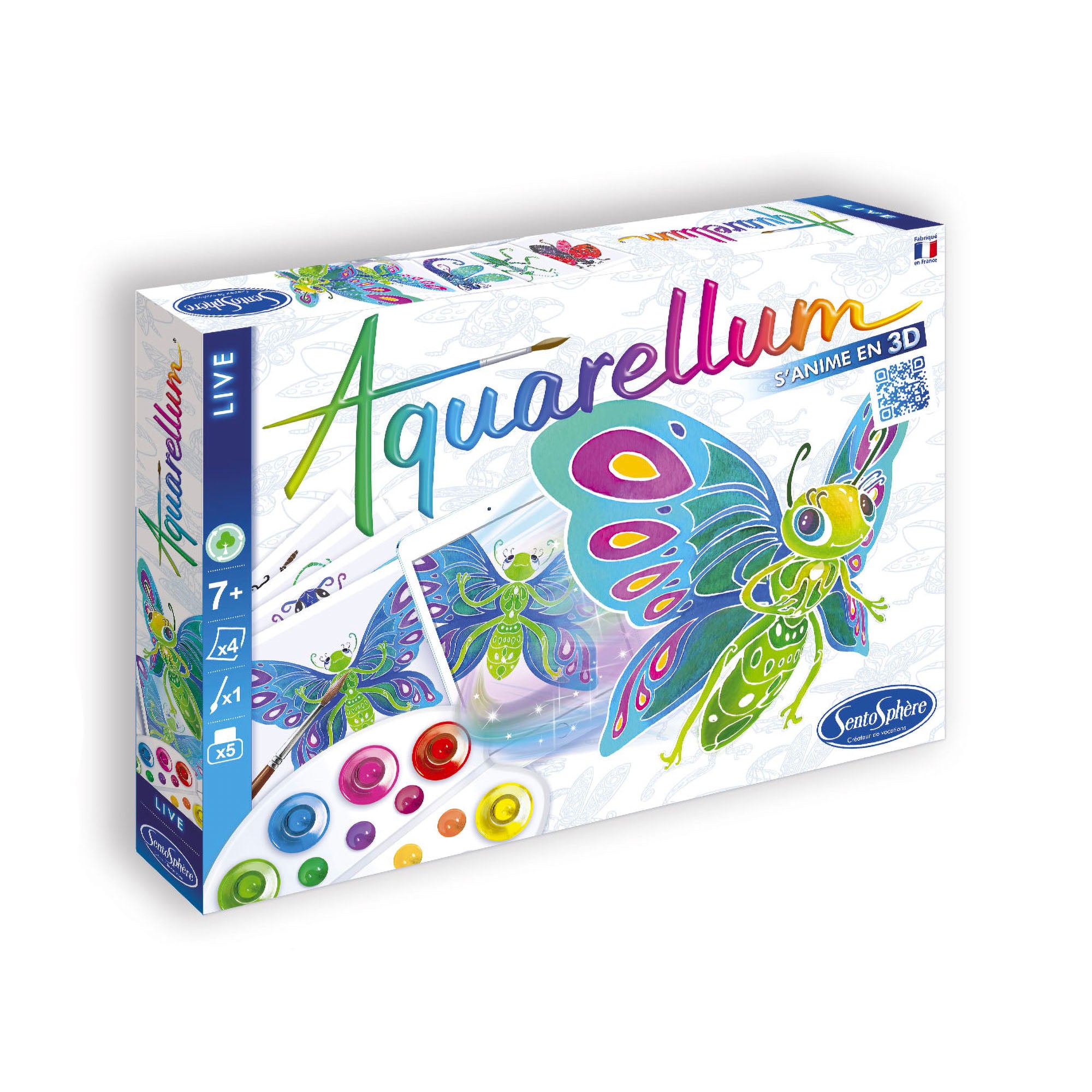 Aquarellum Live Painting Kit - Watercolor Art Set for Kids & Adults - Creative Insect Themed DIY Craft - Perfect for Home, School & Art Therapy Projects
