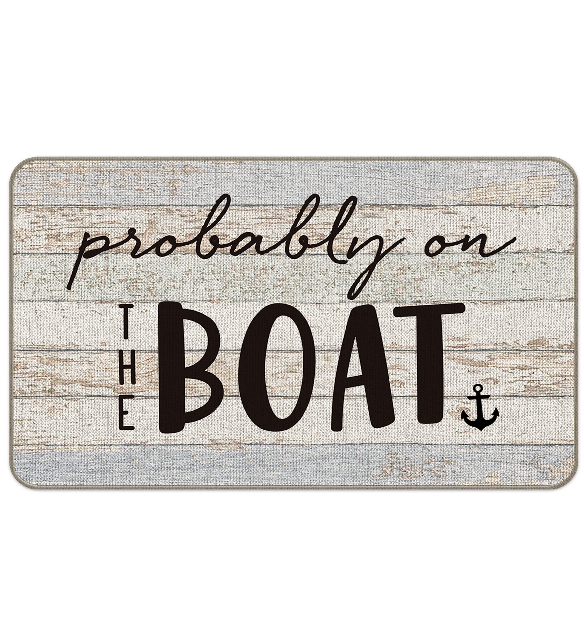 Funny Boat Anchor Doormat 17x30 Inch - Nautical Lake House Decor for Front Door, Porch, Indoor & Outdoor Use - Perfect for Coastal, Beach & Marine Theme Homes