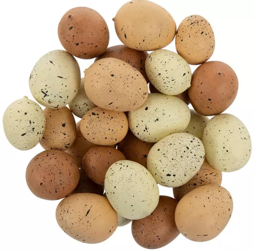 30-Piece Mini Colored Speckled Bird Eggs Set - 1.25