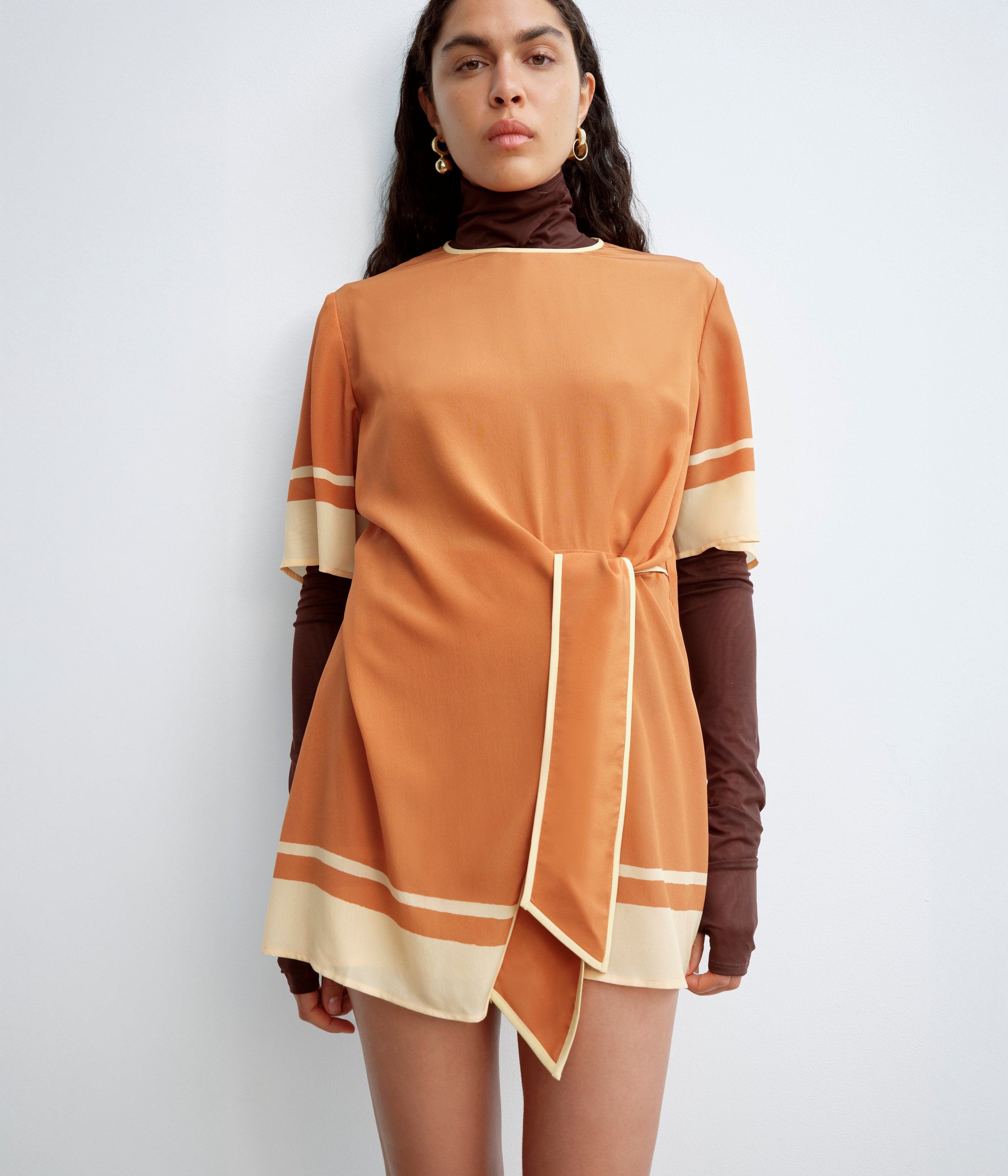 Soma Mini Dress in Rust Color - Flowy Summer Dress for Women, Perfect for Beach, Vacation & Casual Outings