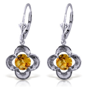 1.1 Carat 14K Solid White Gold Utter Joy Citrine Earrings - Dainty Stud Earrings for Women, Birthstone Jewelry Gift for Her - Perfect for Valentine's Day, Anniversary & Special Occasions