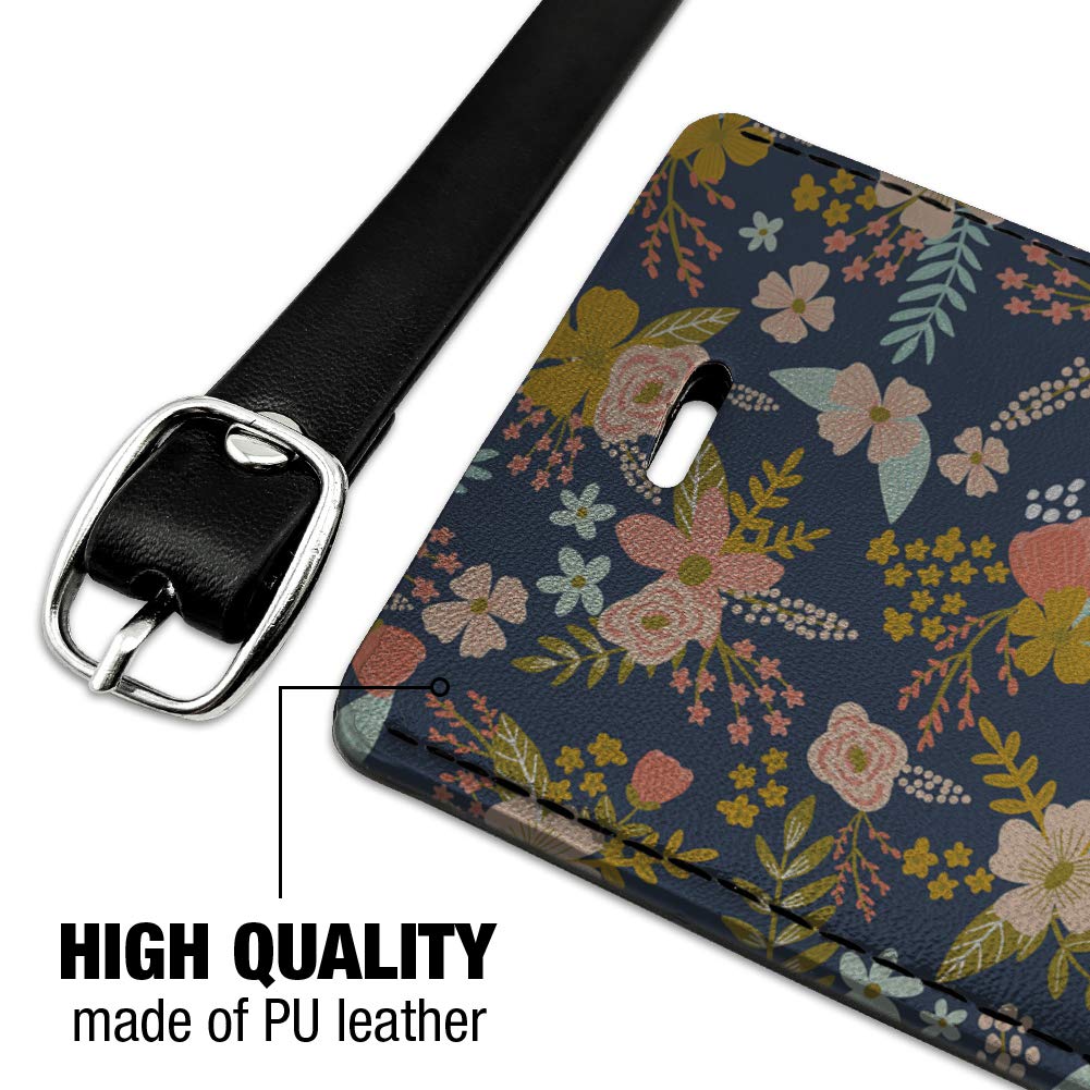 Premium Rectangle Leather Luggage Tag - Personalized ID Card Holder for Suitcases & Carry-On Bags | Perfect for Travel, Business Trips & Vacation Identification