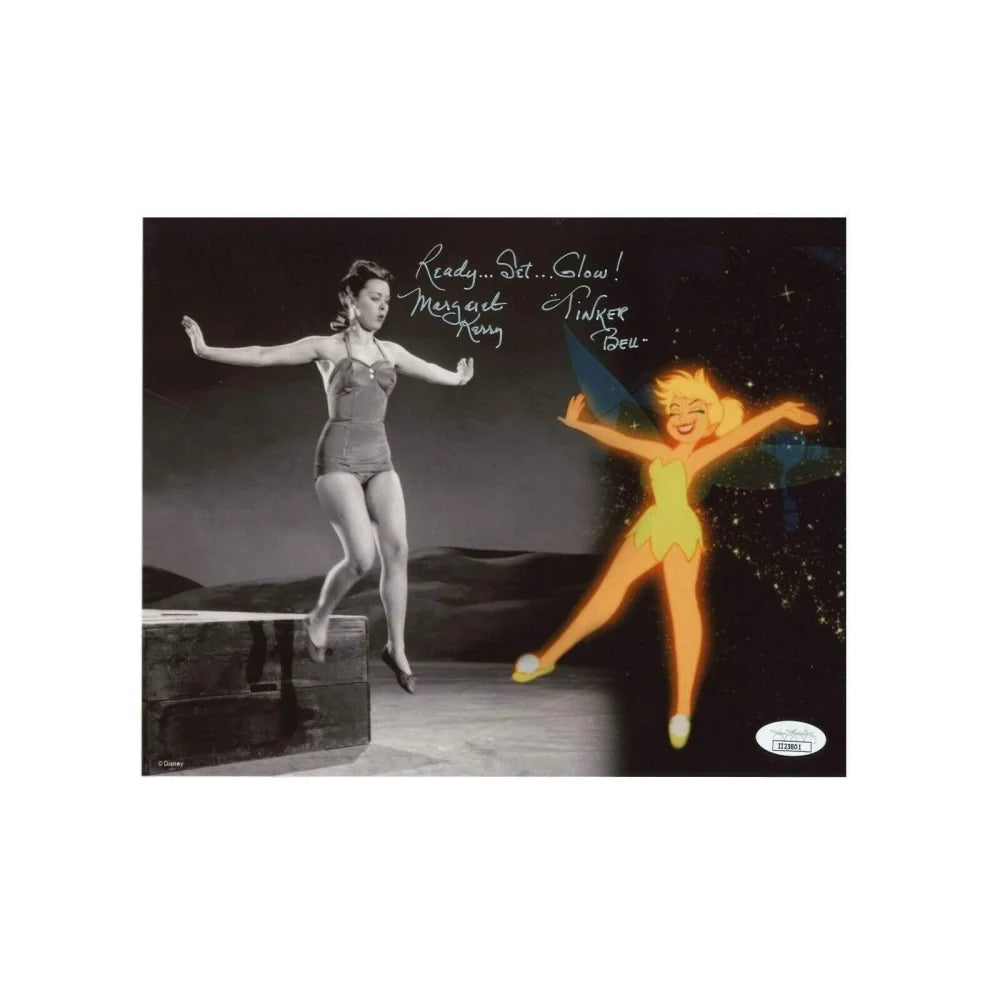 Margaret Kerry Signed Tinker Bell 8x10 Photo with Glow Inscription & JSA COA - Disney Collectible Autograph for Fans, Display & Home Decor