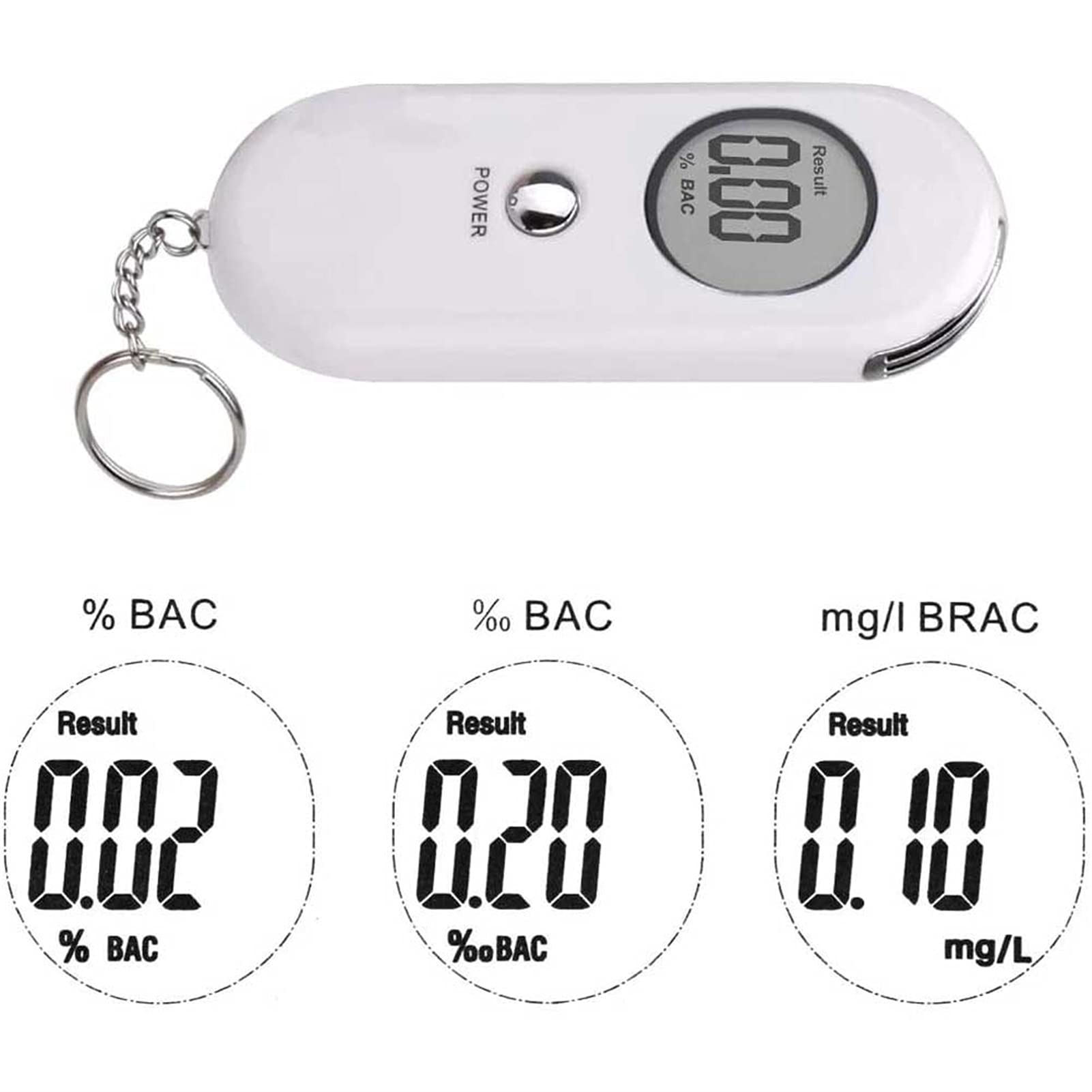 Portable Digital Breathalyzer Alcohol Tester with LCD Display - Accurate BAC Measurement for Personal & Professional Use - Ideal for Drivers, Workplace Safety, and Home Health Monitoring