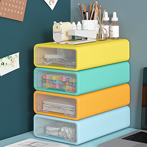 Stackable Desktop Organizer Drawers - Home & Office Storage Box for Documents, Stationery, Cosmetics & Sundries | Perfect for Desk, Cabinet, and Workspace Organization