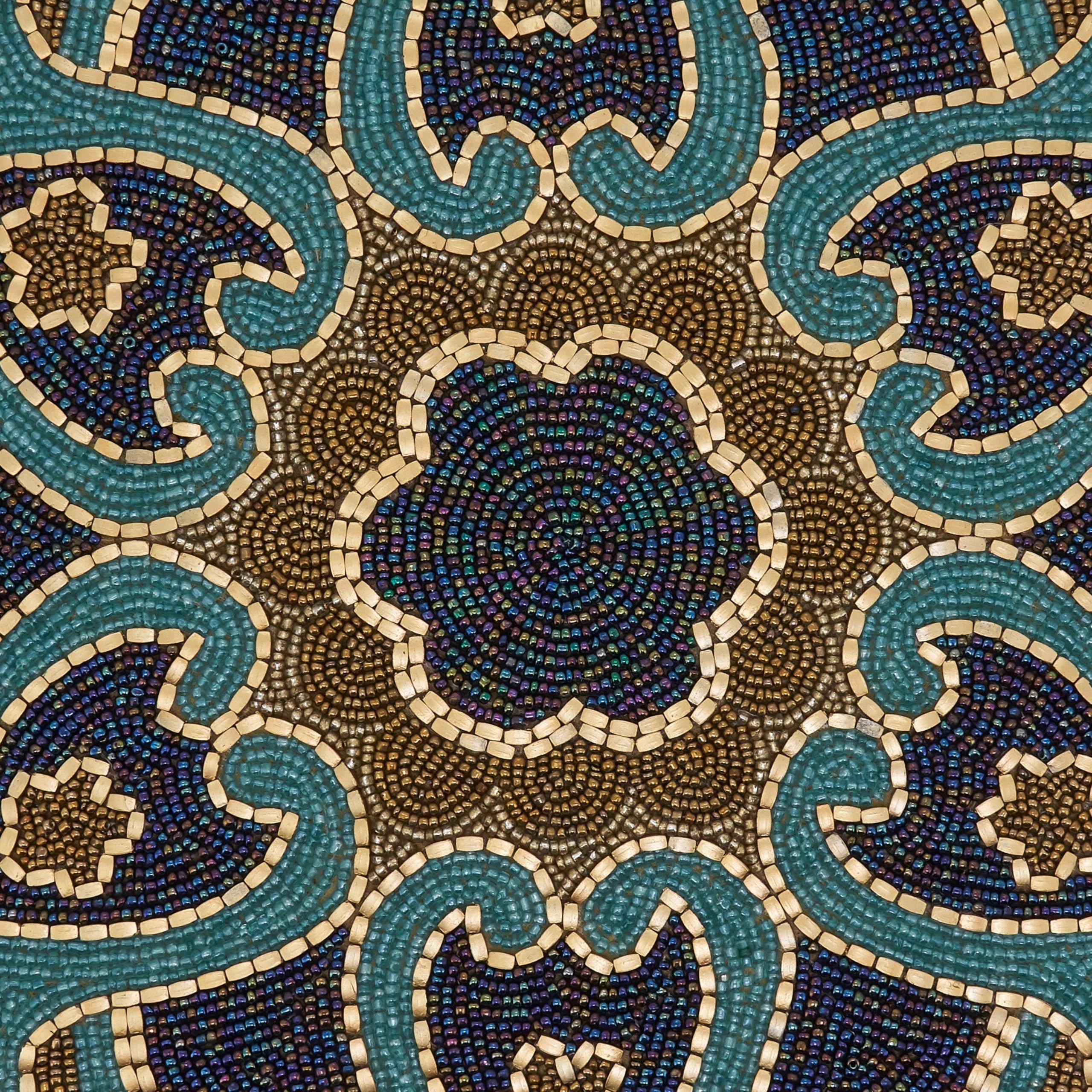 Beaded Round Placemats Set of 4 - Elegant Handwoven Table Mats for Dining, Parties & Home Decor - Perfect for Thanksgiving, Christmas & Everyday Use