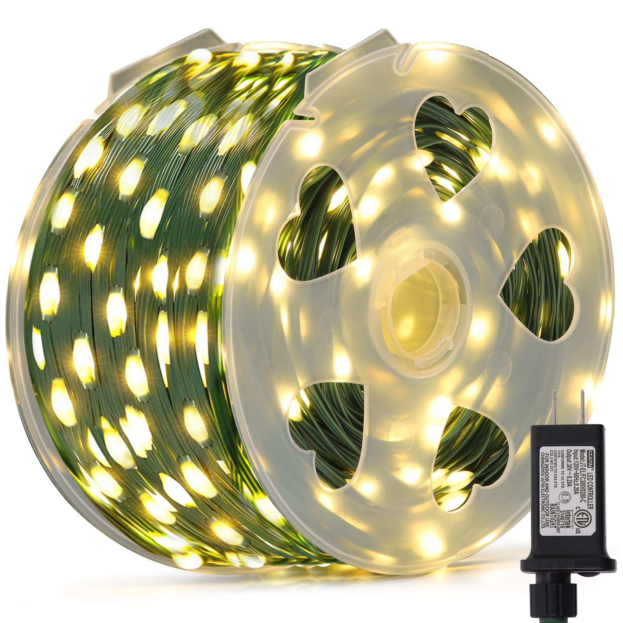 1000 LED Fairy String Lights - 328FT Outdoor Christmas Lights, Waterproof IP65 Green PVC Copper Wire, 8 Lighting Modes - Perfect for Xmas Tree, Holiday Party, Wedding, Garden, Patio & Home Decor (Warm White)